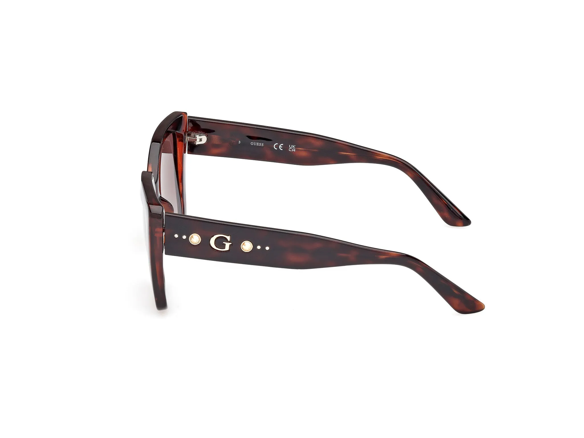 Guess GU00162 52F Occhiali da sole Iniettato Havana Marrone Farfalla Normale Sfumato - immagine 3