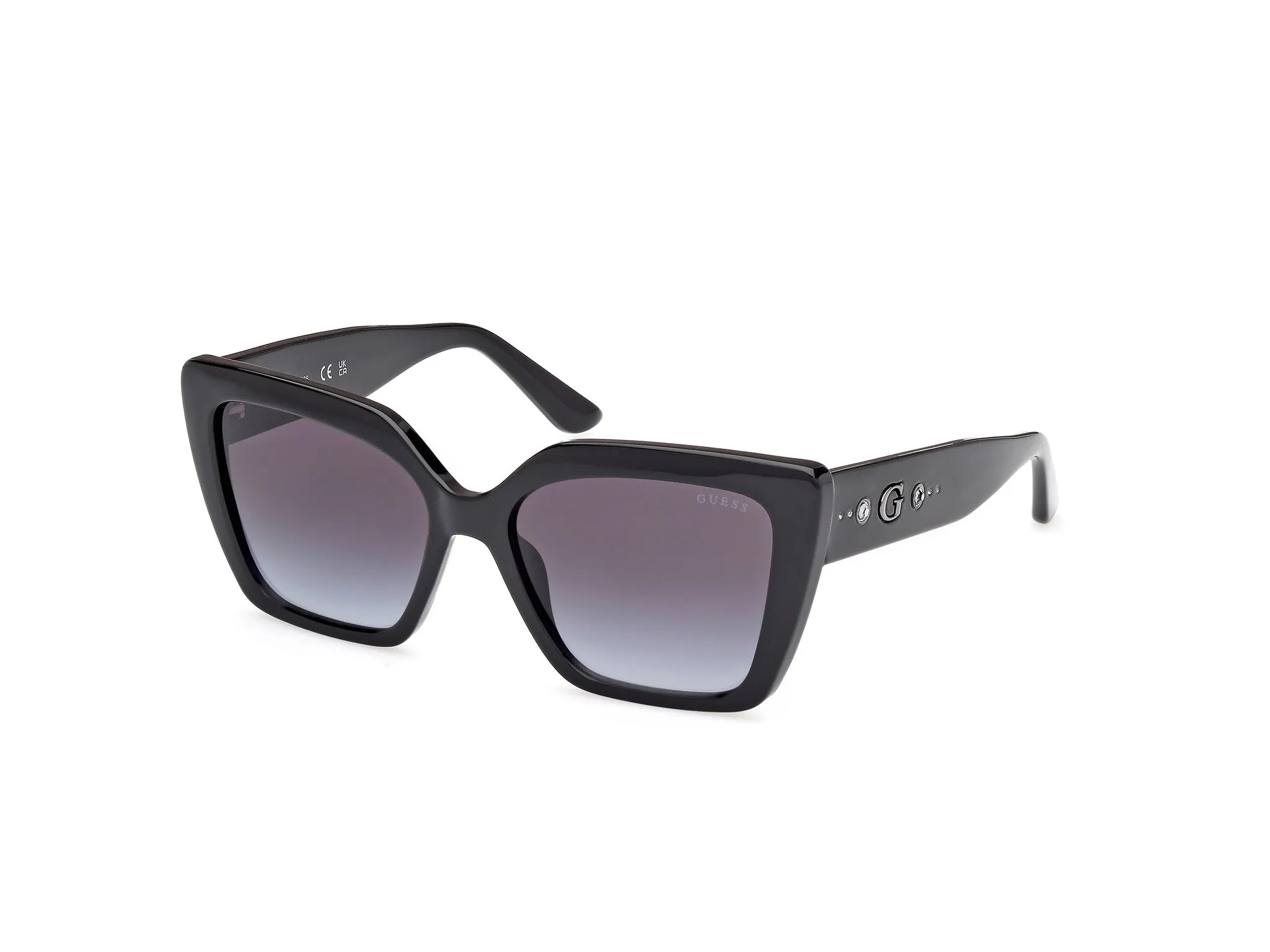 Guess GU00162 01B Occhiali da sole Iniettato Nero Fumo Farfalla Normale - immagine 1
