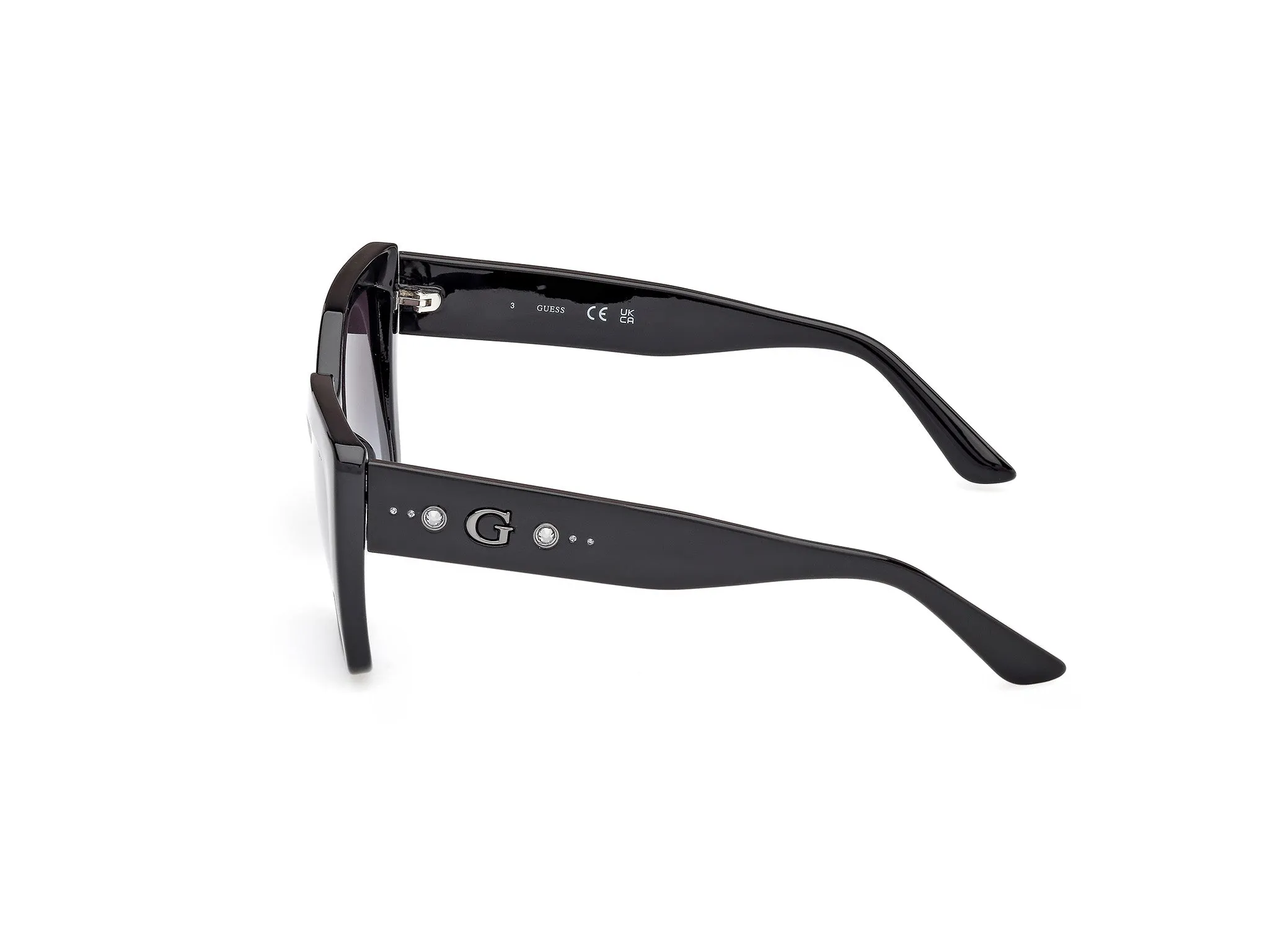 Guess GU00162 01B Occhiali da sole Iniettato Nero Fumo Farfalla Normale - immagine 3