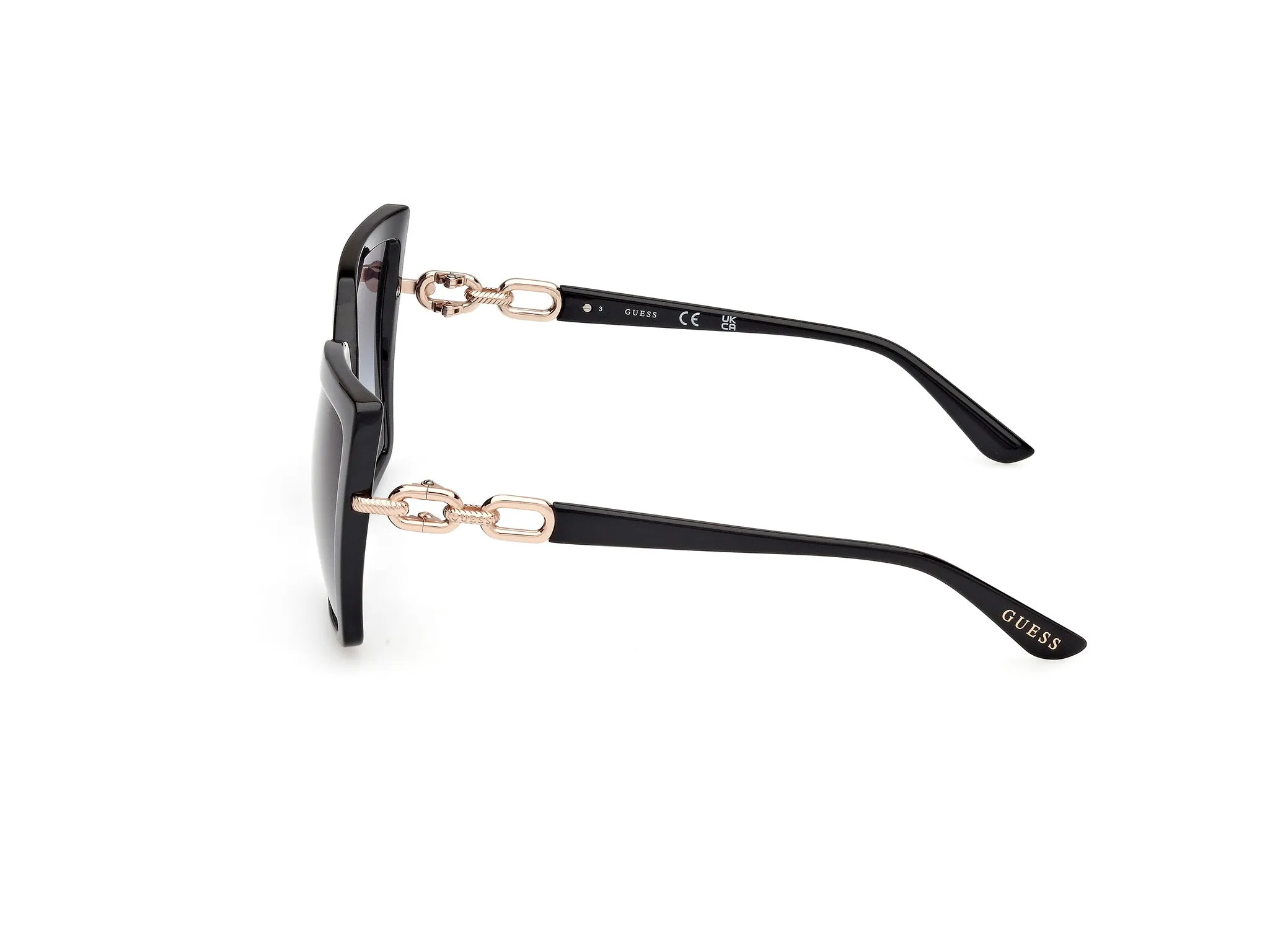 Guess GU00160 01B Occhiali da sole Iniettato Nero Fumo Farfalla Normale - immagine 3
