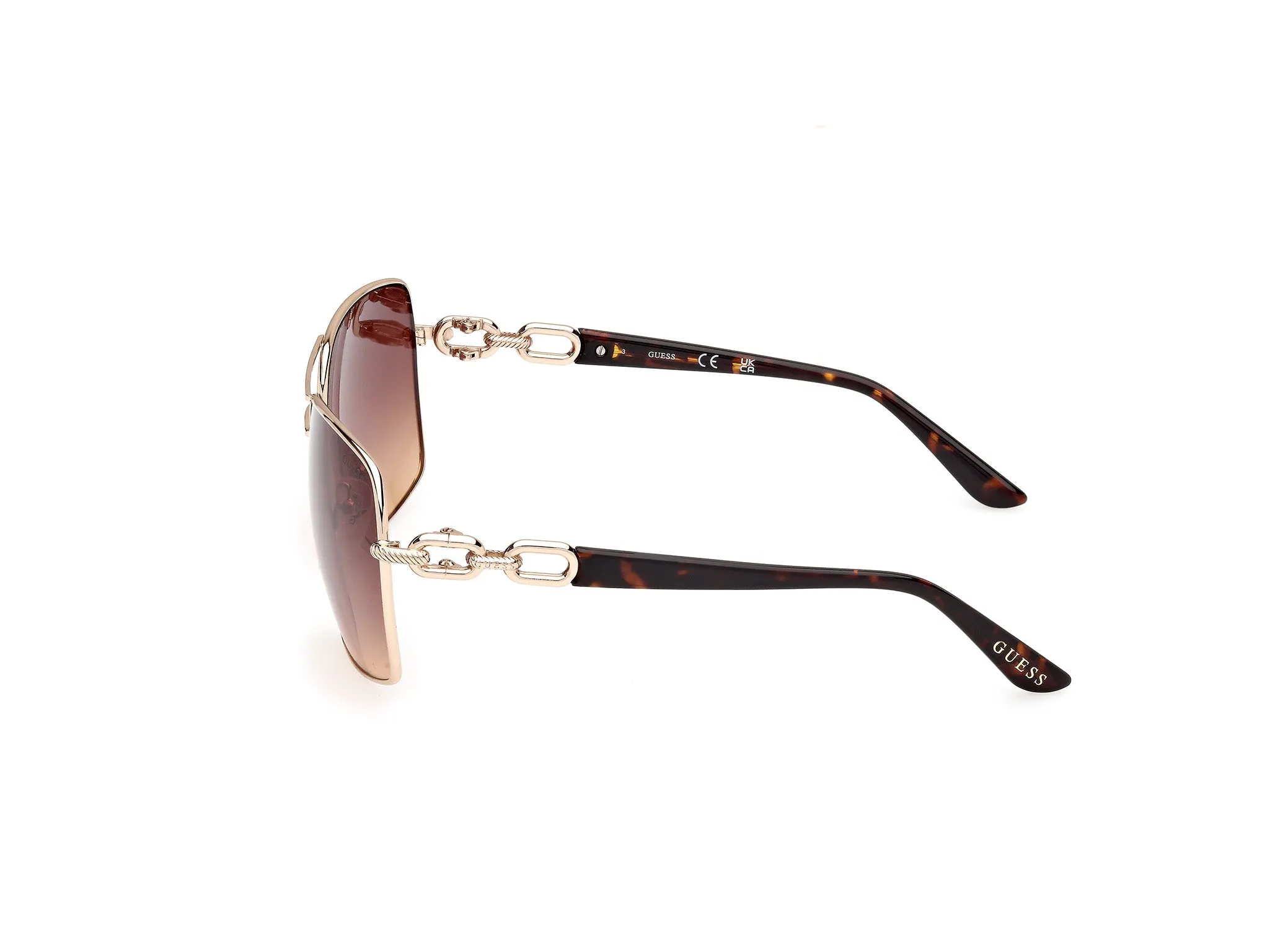 Guess GU00159 33F Occhiali da sole Metallo Oro Marrone Squadrata Normale - immagine 3