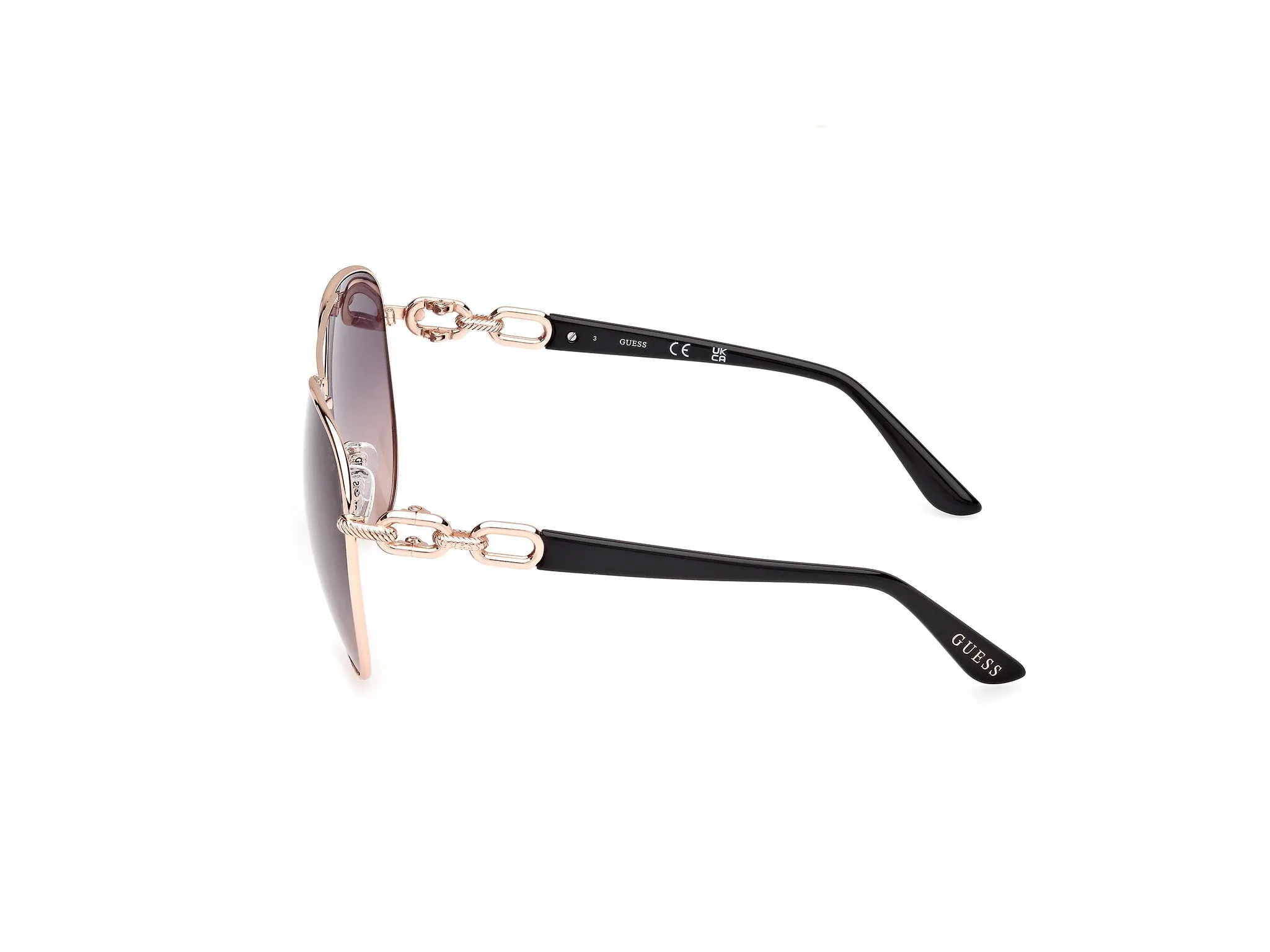Guess GU00158 28B Occhiali da sole Metallo Oro Fumo Pilot Normale - immagine 3