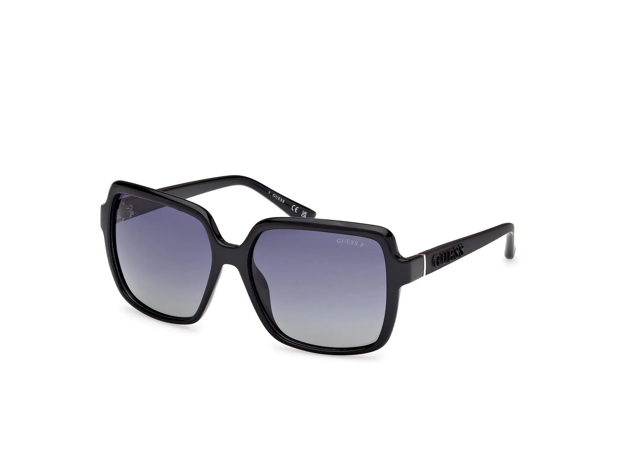 Guess GU00157 01D Occhiali da sole Iniettato Nero Fumo Squadrata Polarizzata - immagine 1