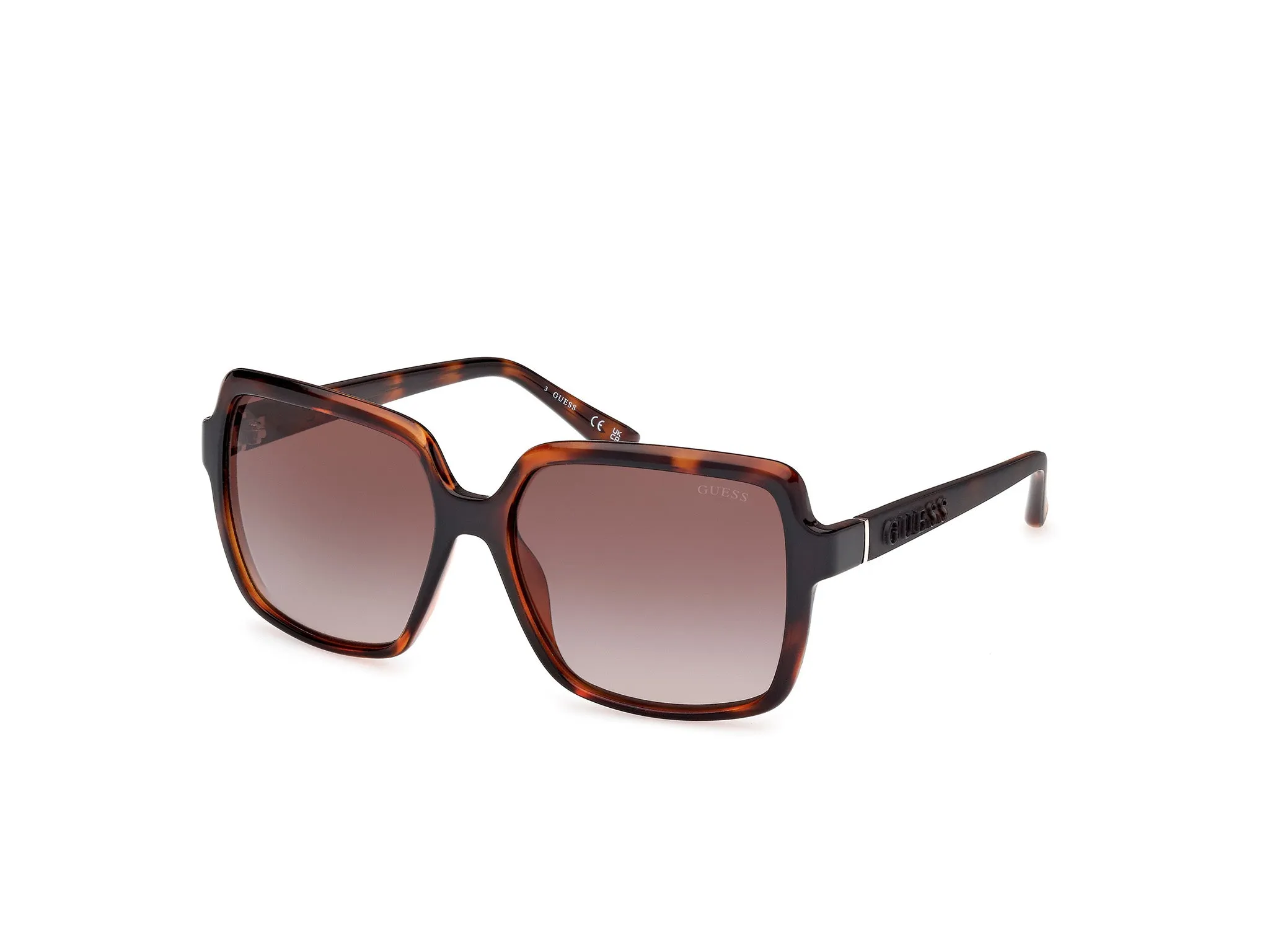 Guess GU00157 52F Occhiali da sole Iniettato Havana Marrone Squadrata Normale Sfumato - immagine 1