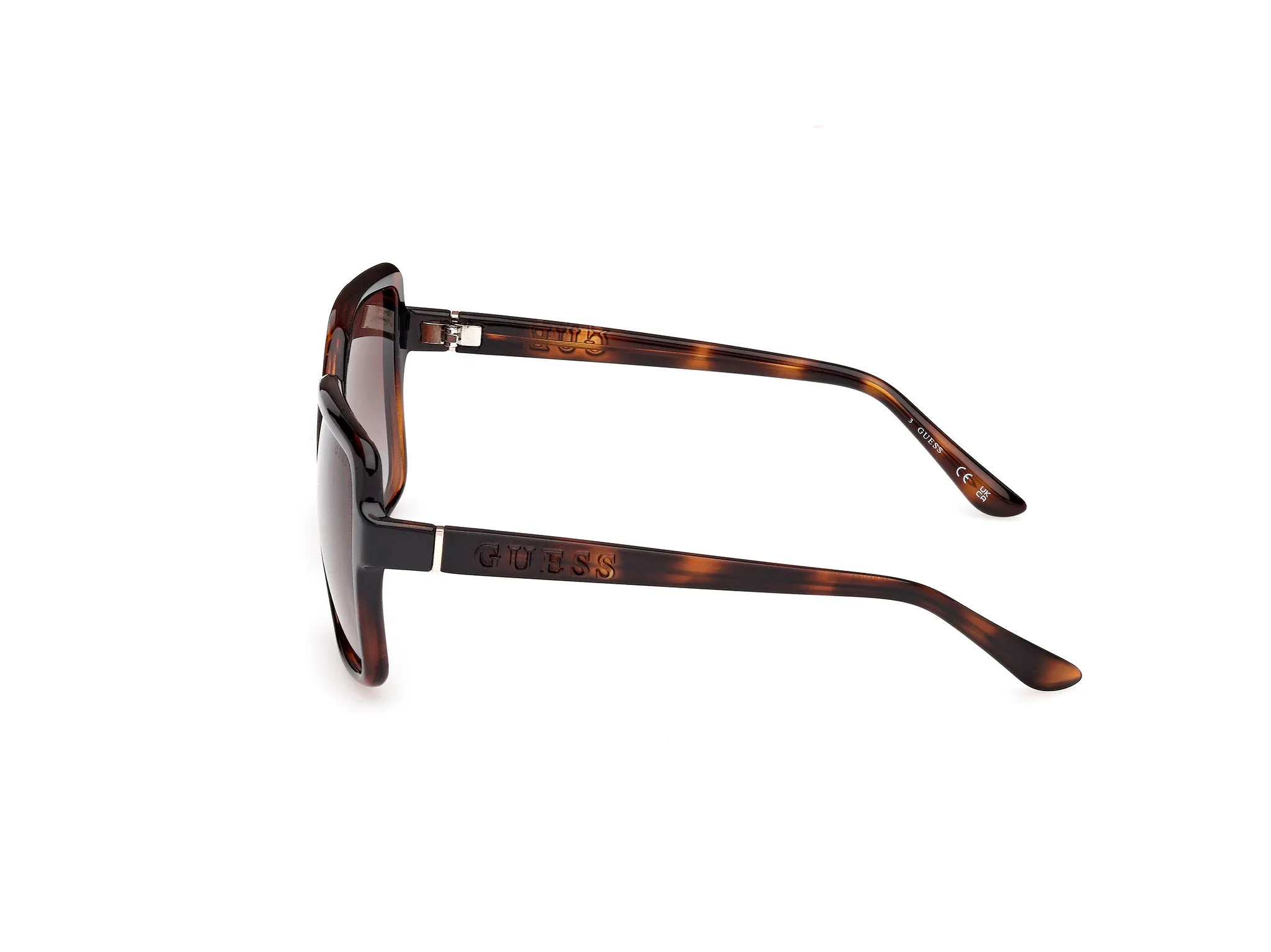 Guess GU00157 52F Occhiali da sole Iniettato Havana Marrone Squadrata Normale Sfumato - immagine 3