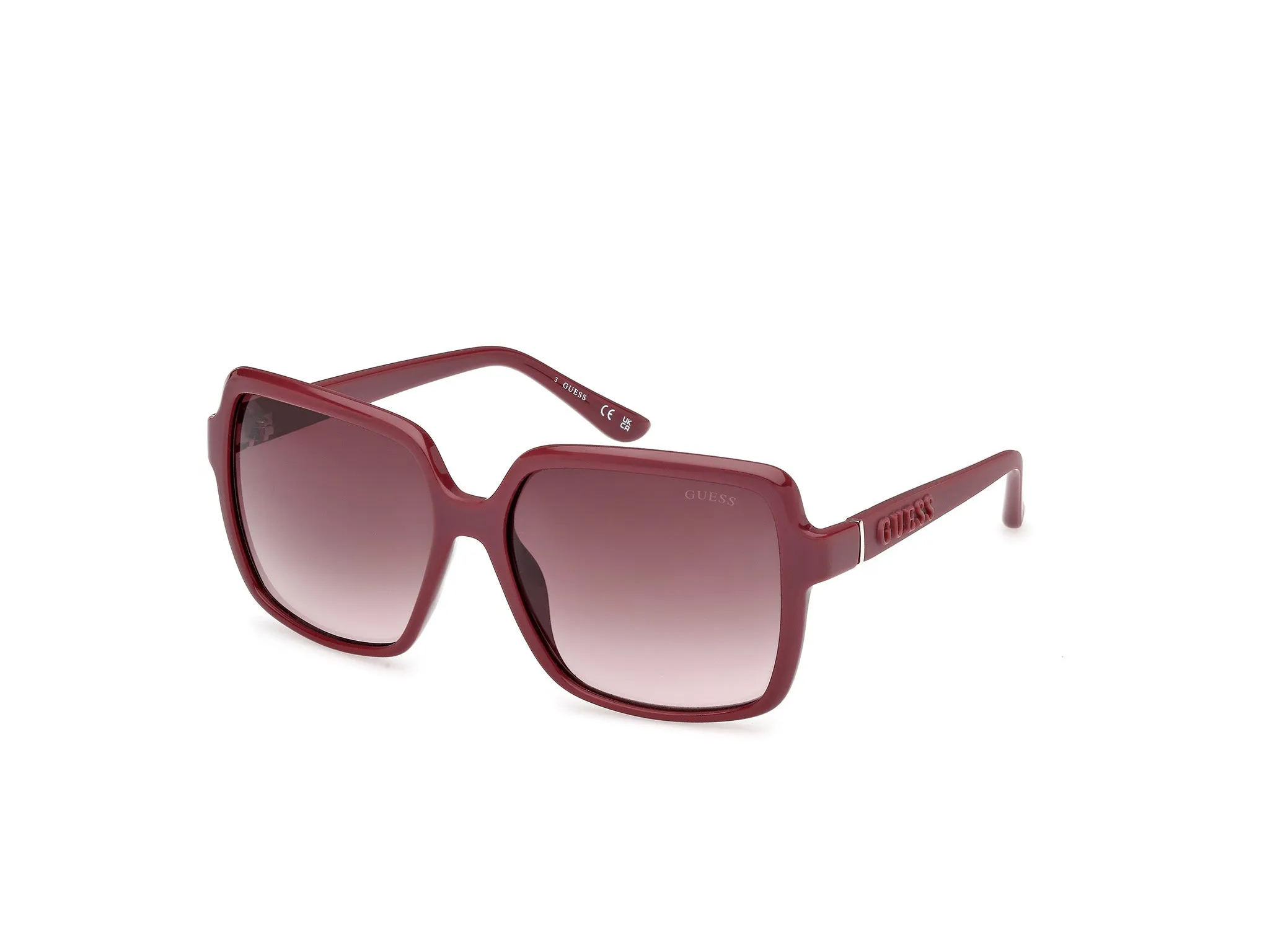 Guess GU00157 69F Occhiali da sole Iniettato Bordeaux Marrone Squadrata Normale - immagine 1