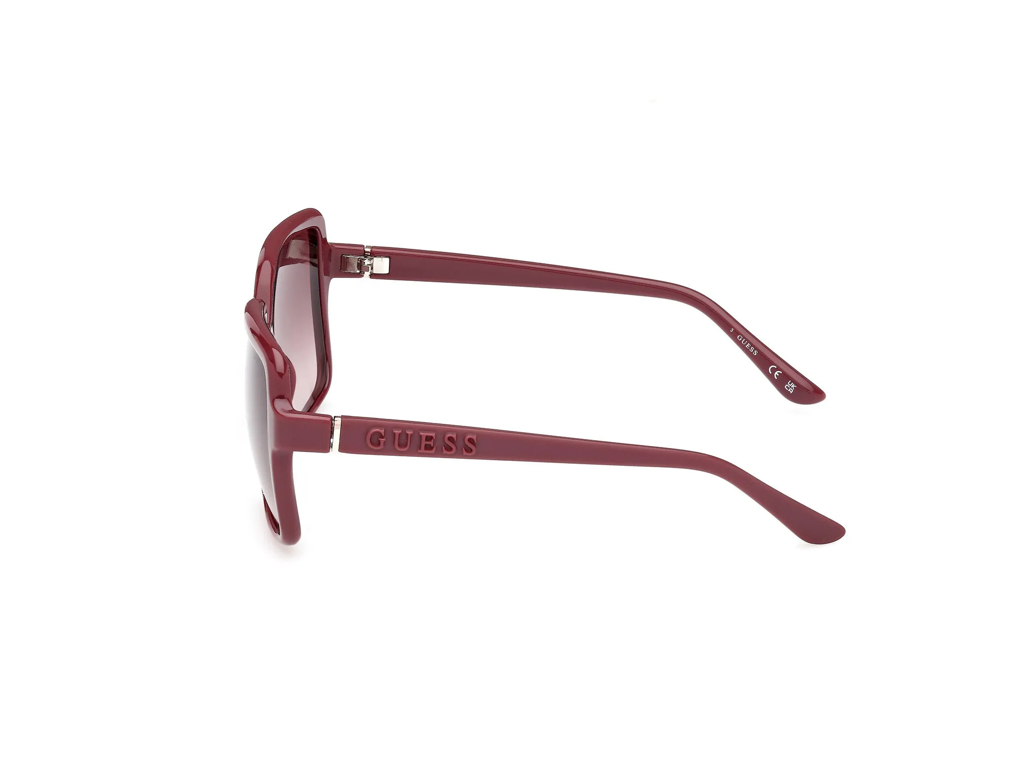 Guess GU00157 69F Occhiali da sole Iniettato Bordeaux Marrone Squadrata Normale - immagine 3