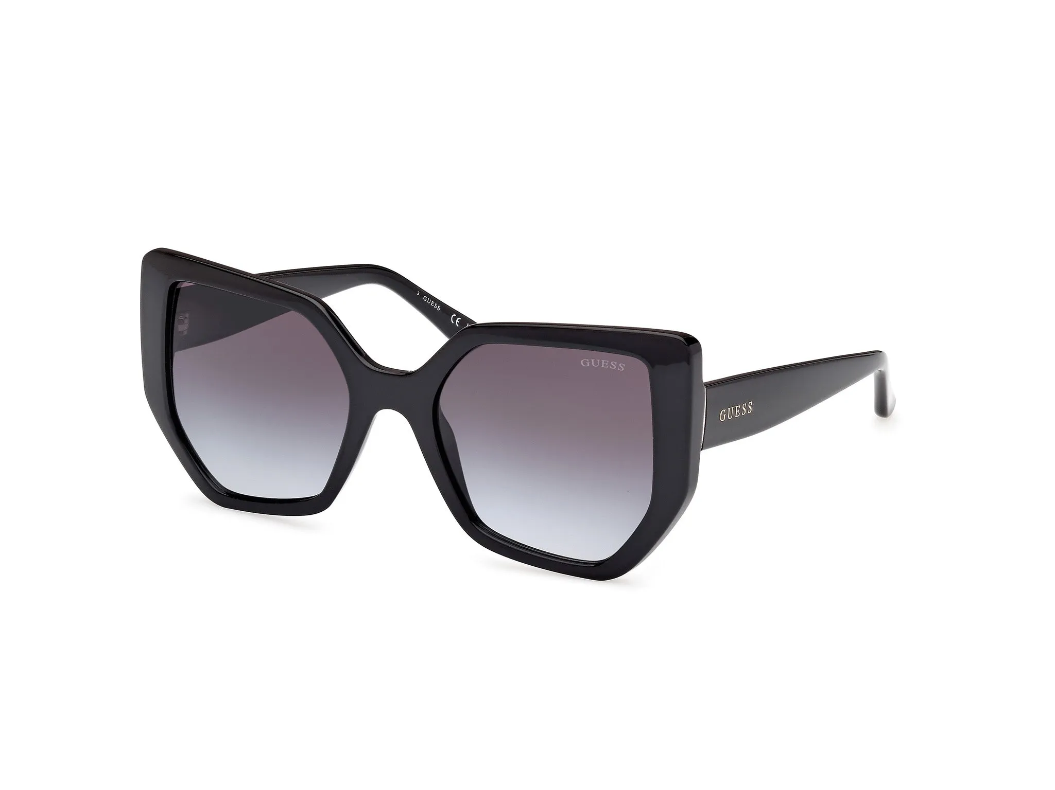 Guess GU00154 01B Occhiali da sole Iniettato Nero Fumo Geometrica Normale - immagine 1