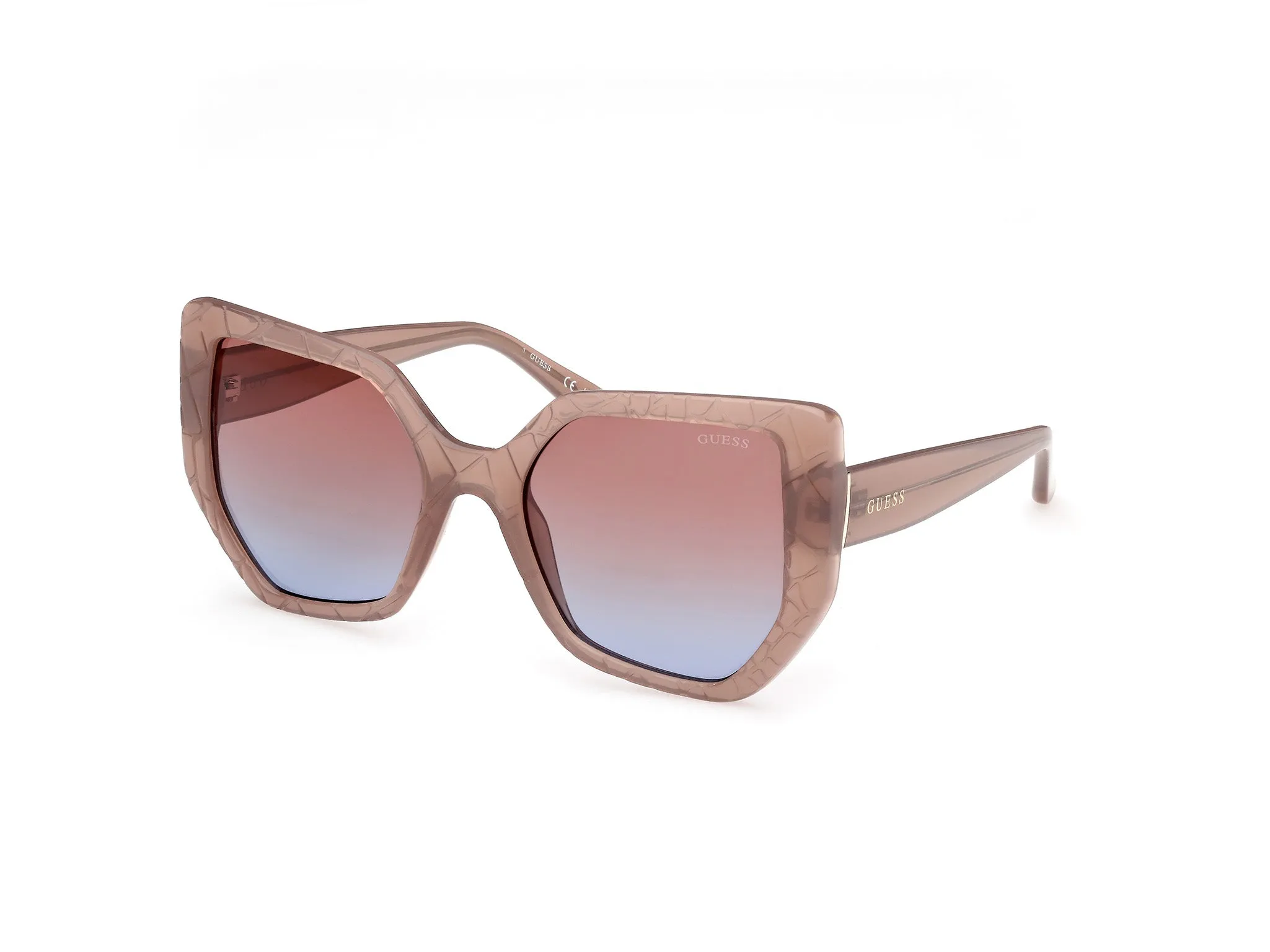 Guess GU00153 57F Occhiali da sole Iniettato Beige Marrone Geometrica Normale - immagine 1