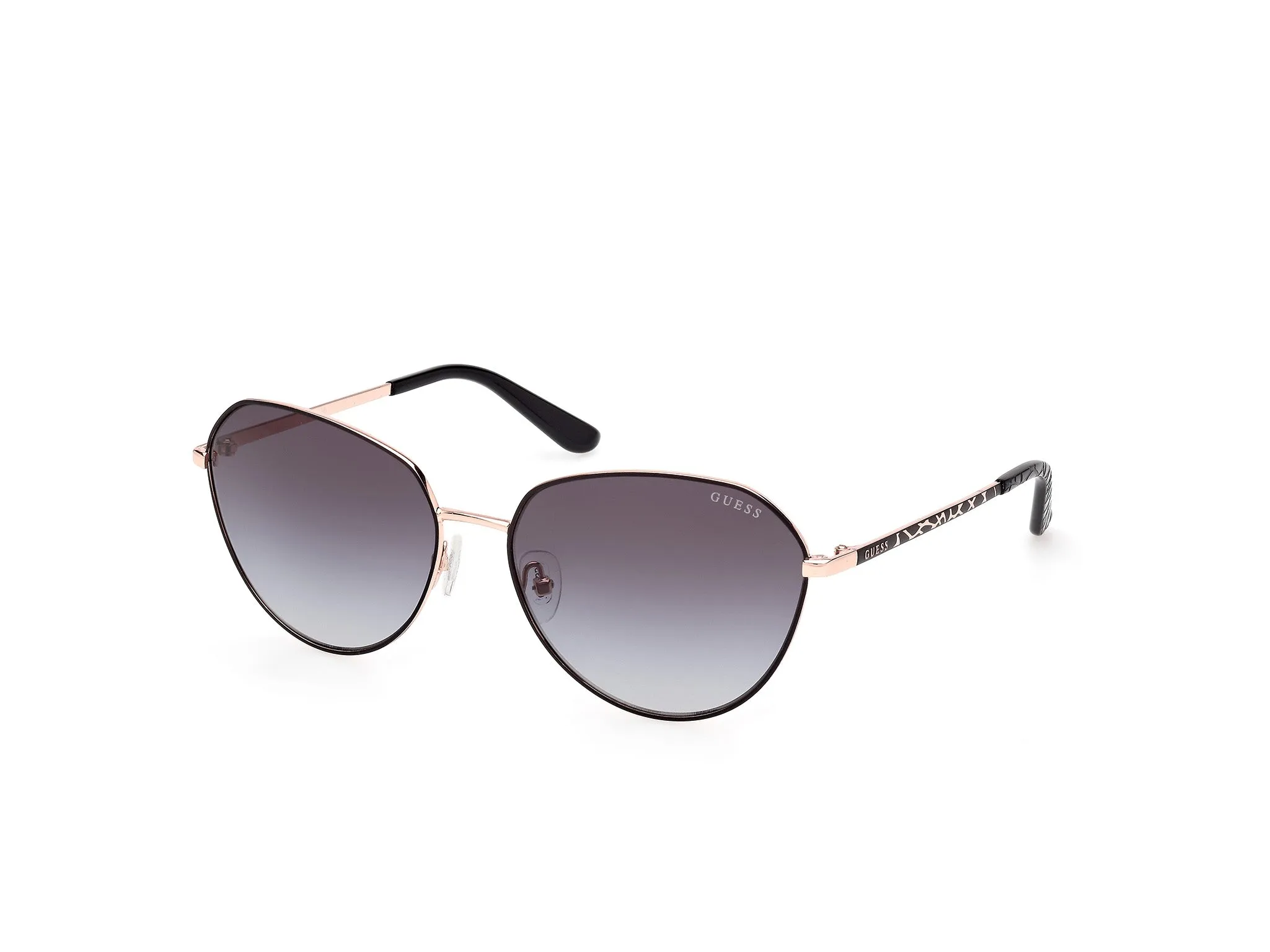 Guess GU00148 02B Occhiali da sole Metallo Nero Fumo Rotonda Normale - immagine 1