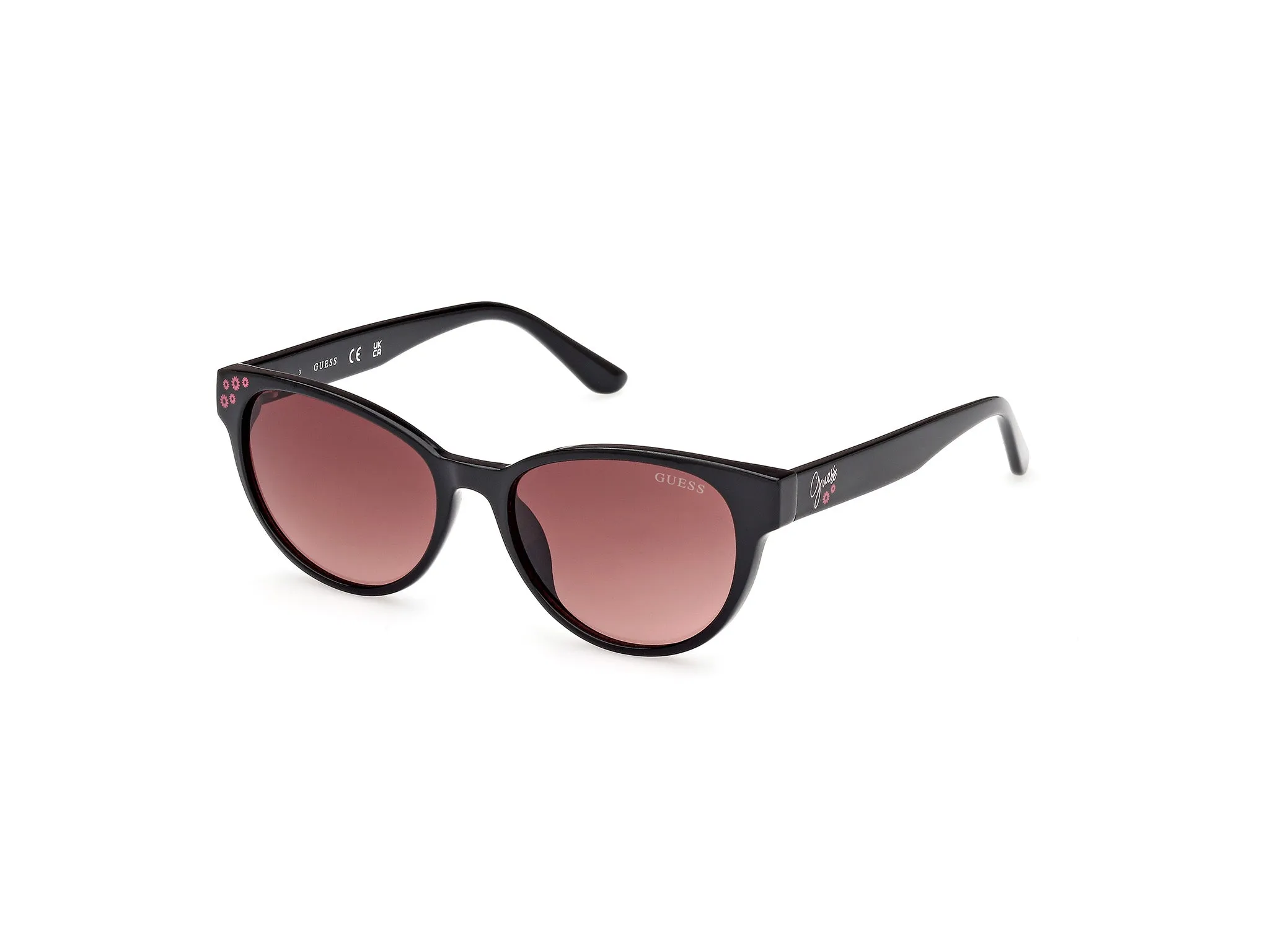 Guess GU00128 01F Occhiali da sole Iniettato Nero Marrone Cat Eye Normale - immagine 1