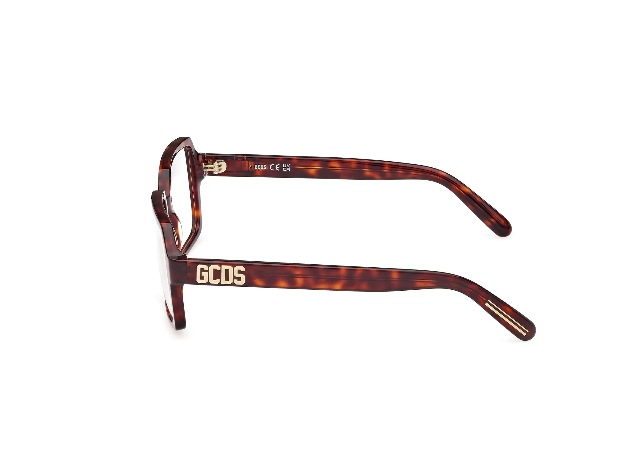 GCDS GD5040 052 Montature da vista Acetato Havana Squadrata Normale - immagine 3