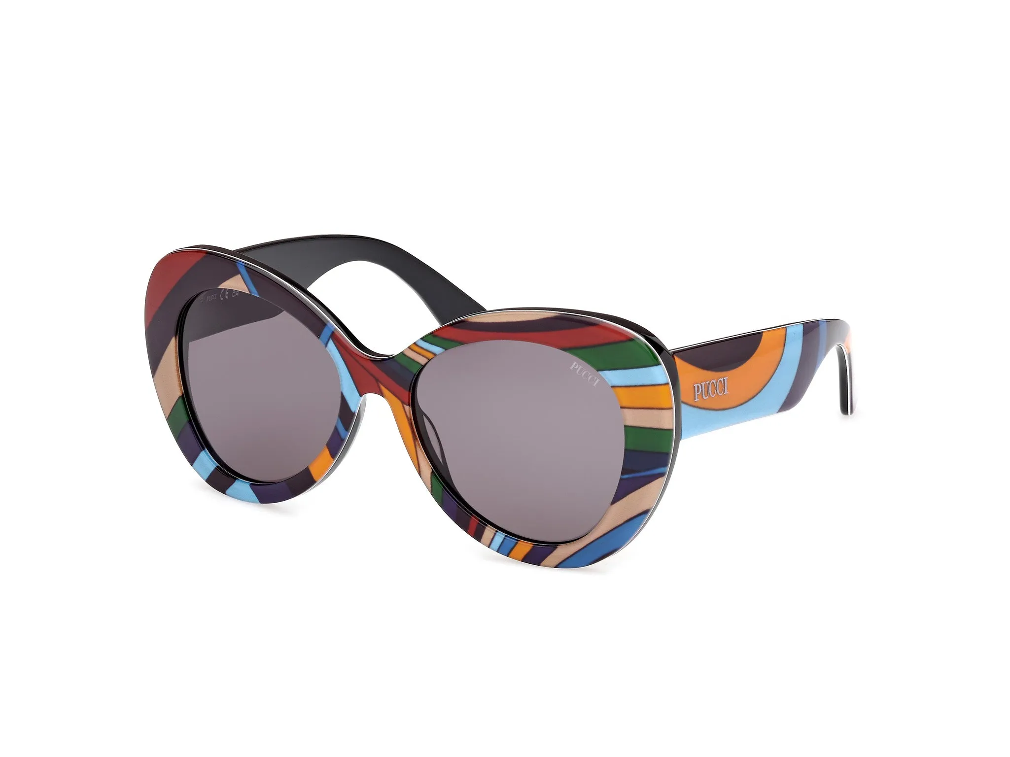 Emilio Pucci EP0232 99A Occhiali da sole Acetato Fantasia Fumo Rotonda Normale - immagine 1