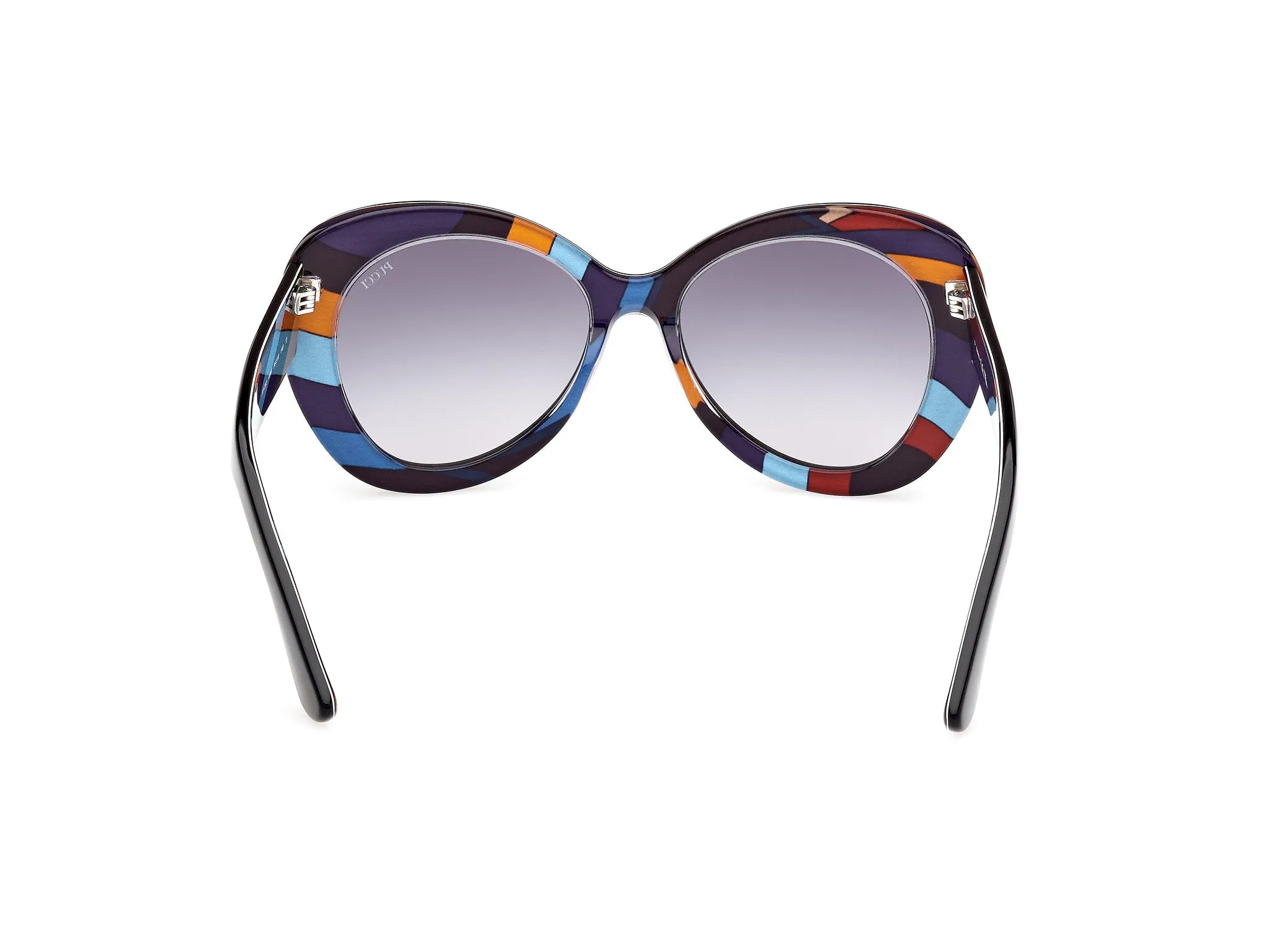 Emilio Pucci EP0232 05W Occhiali da sole Acetato Nero Blu Rotonda Normale - immagine 4