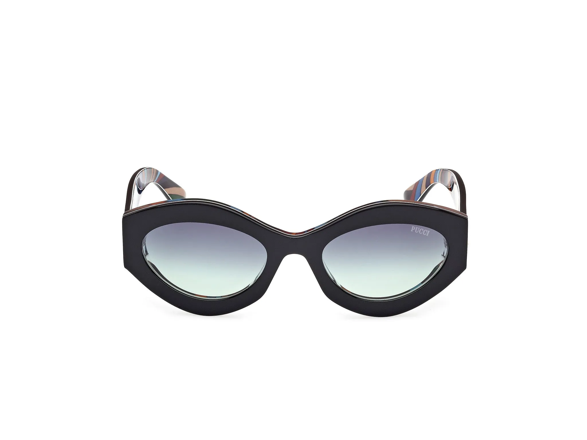 Emilio Pucci EP0227 01B Occhiali da sole Acetato Nero Fumo Geometrica Normale - immagine 2
