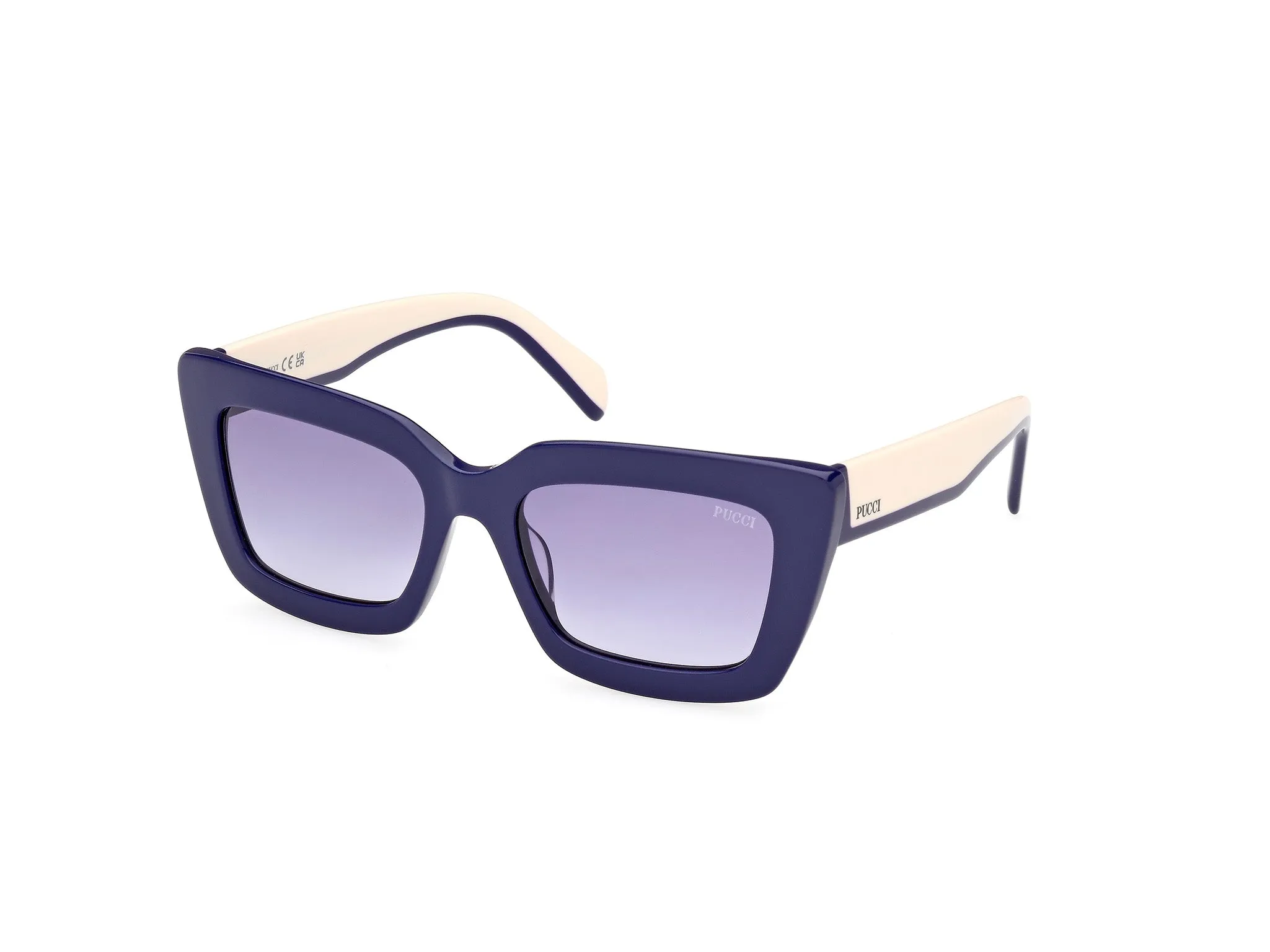 Emilio Pucci EP0202 90W Occhiali da sole Acetato Blu Blu Squadrata Normale - immagine 1
