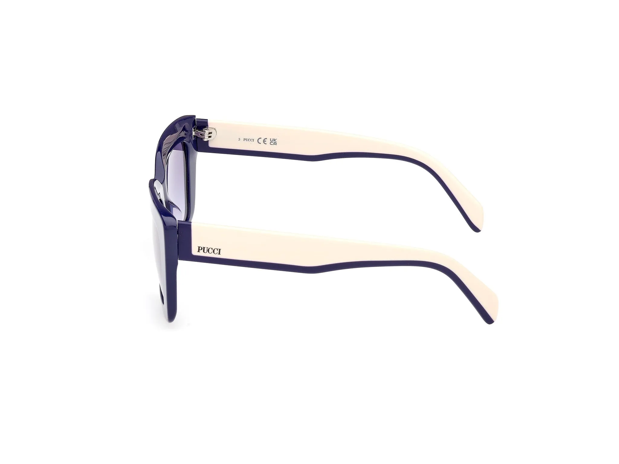 Emilio Pucci EP0202 90W Occhiali da sole Acetato Blu Blu Squadrata Normale - immagine 3