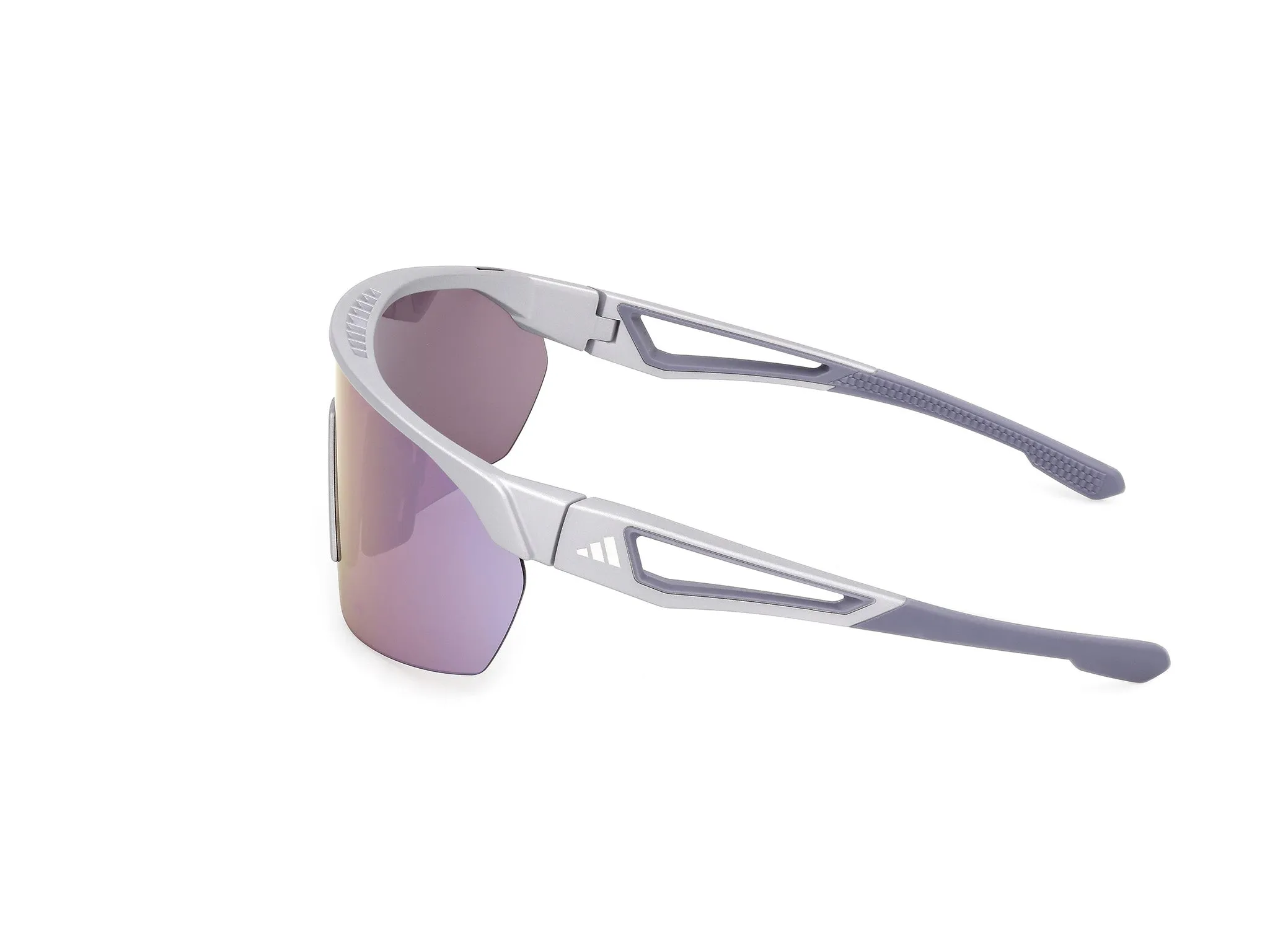 Adidas Sport SP0103 ANEMOS 20Z Occhiali da sole Iniettato Grigio Viola Maschera Normale - immagine 3