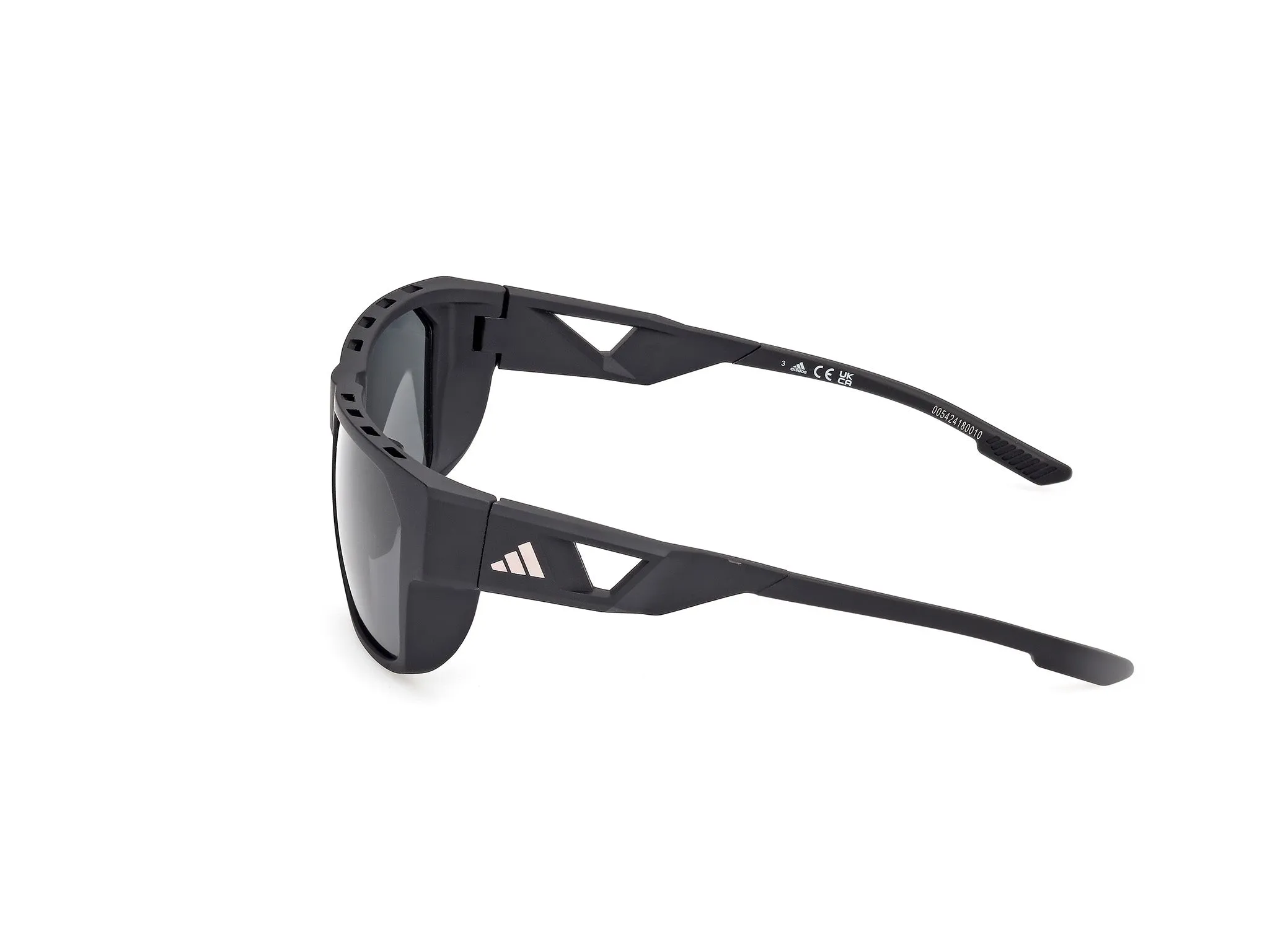 Adidas Sport SP0102 02D Occhiali da sole Iniettato Nero Fumo Squadrata Polarizzata - immagine 3