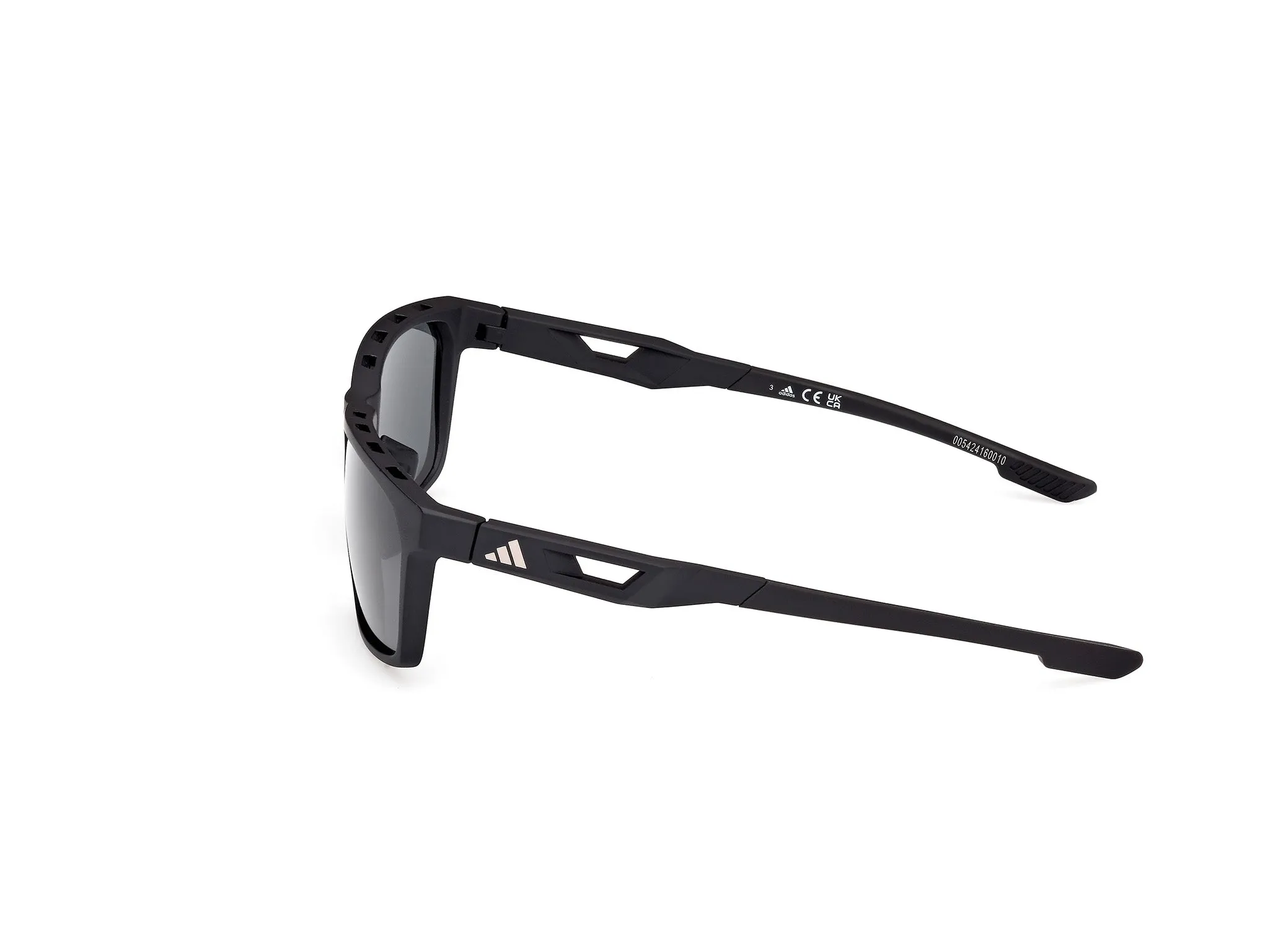 Adidas Sport SP0101 02D Occhiali da sole Iniettato Nero Fumo Squadrata Polarizzata - immagine 3