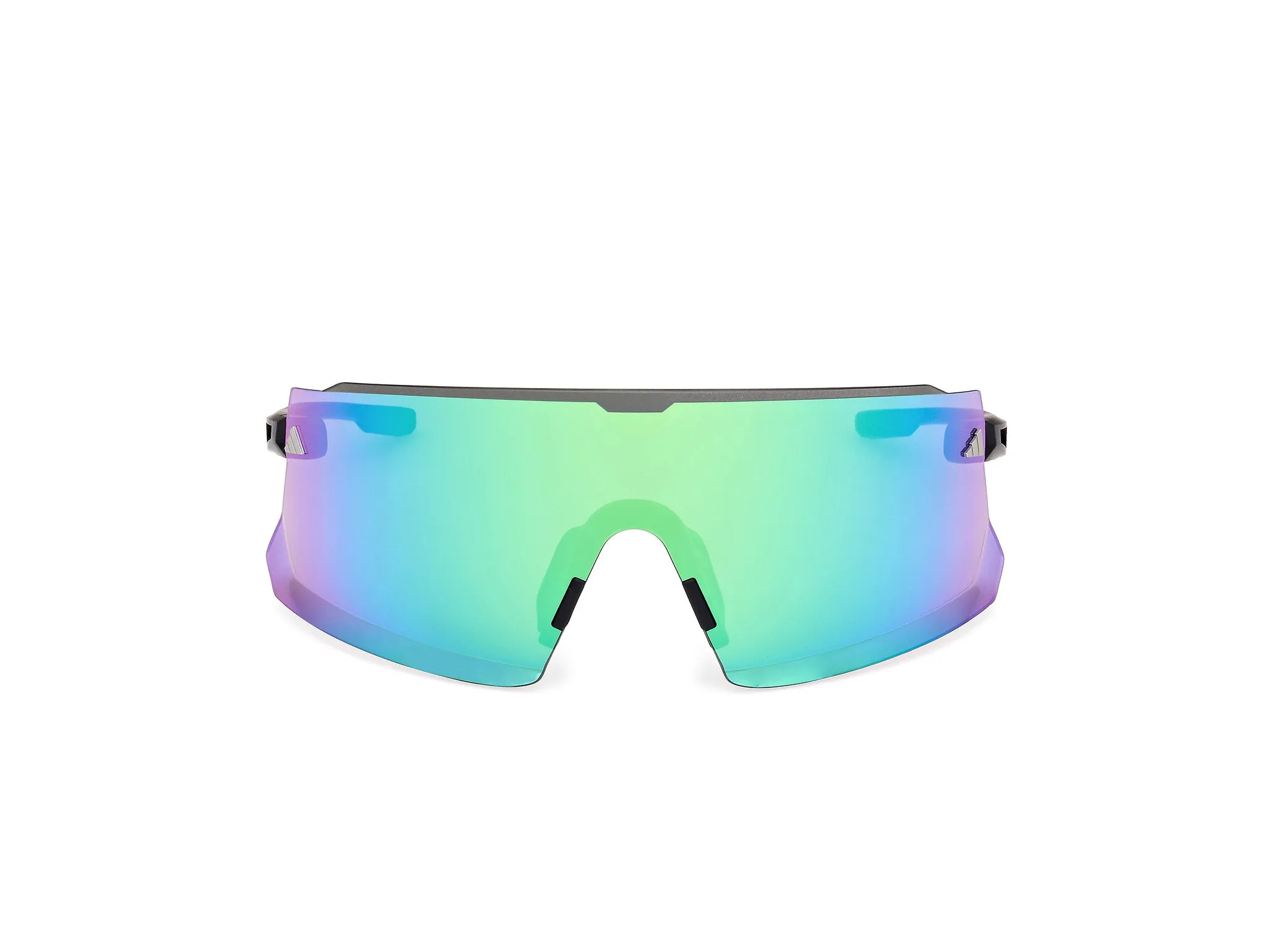Adidas Sport SP0100 DUNAMIS PRO 02Q Occhiali da sole Iniettato Nero Verde Maschera Normale - immagine 2