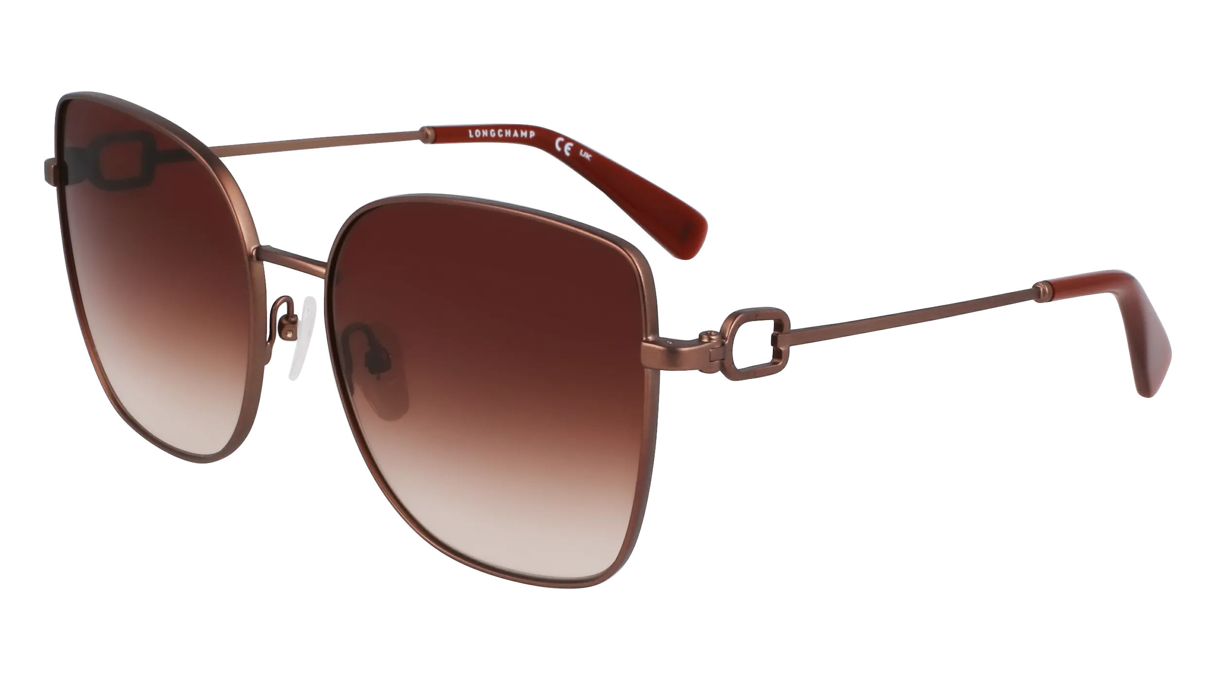 LONGCHAMP LO177S 206 Occhiali da sole Metallo Marrone Farfalla Normale - immagine 1