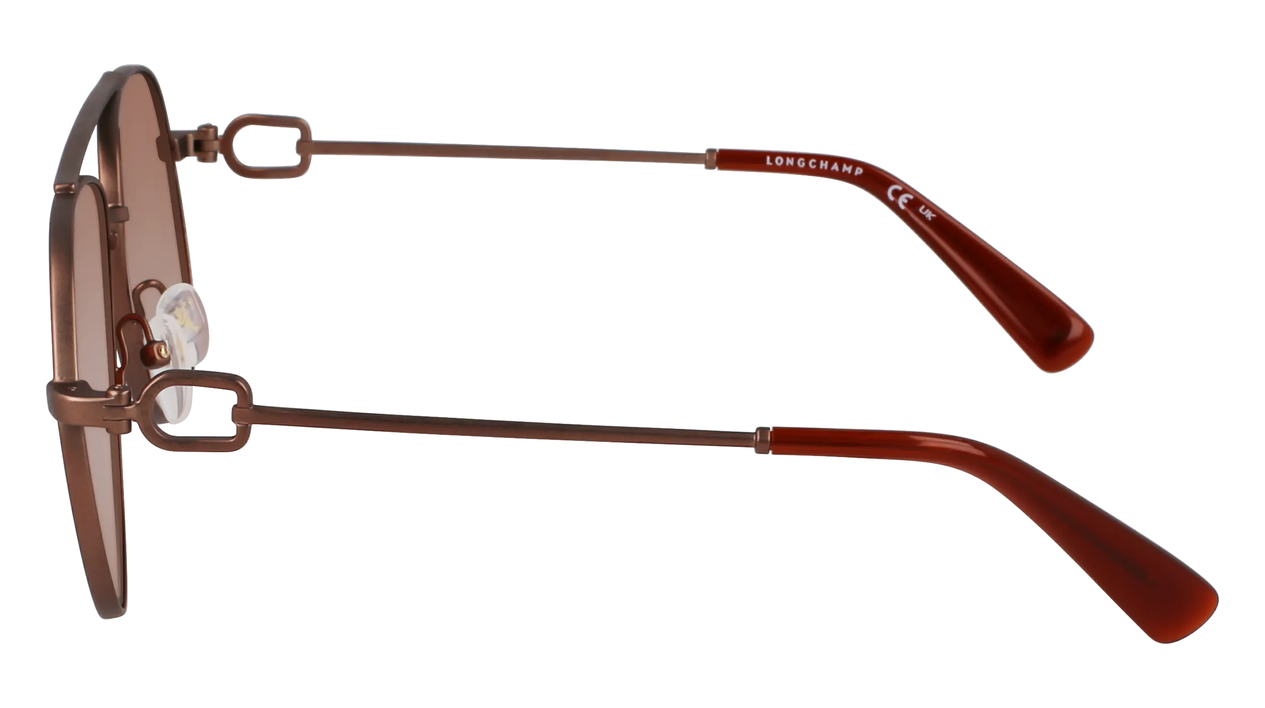 LONGCHAMP LO178S 200 Occhiali da sole Metallo Marrone Pilot Normale - immagine 3