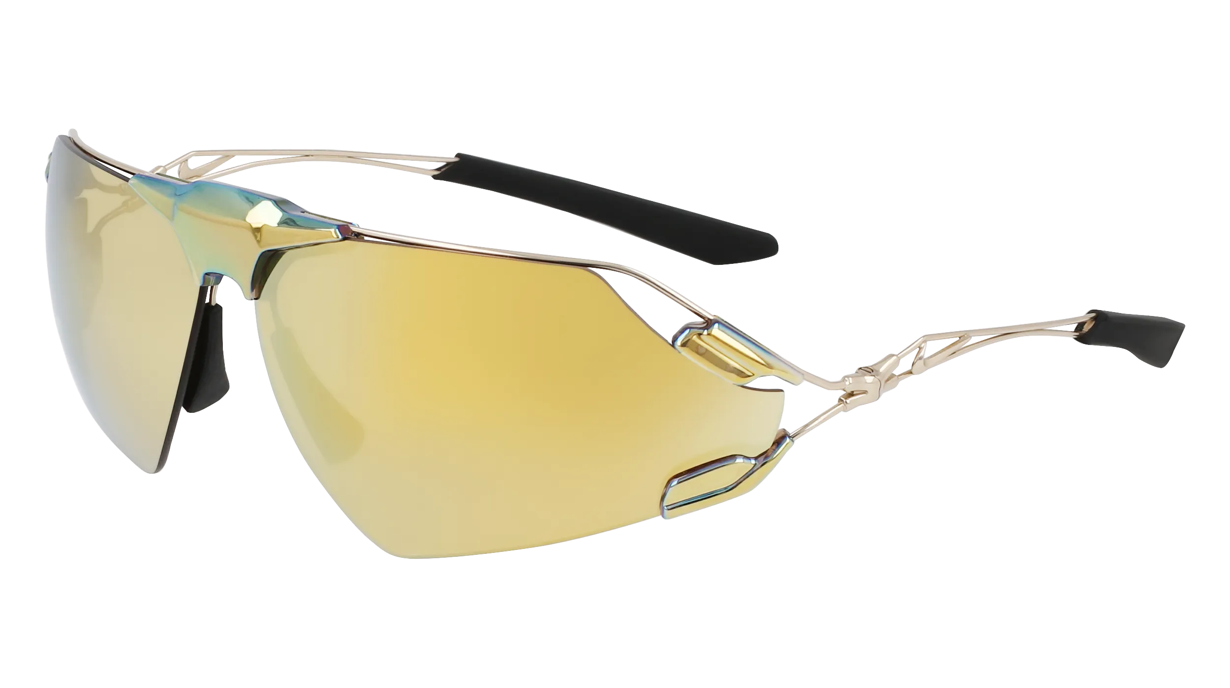 Nike NIKE ZEUS EDGE EV24030 700 Occhiali da sole Titanio Oro Squadrata Normale Specchiato - immagine 1