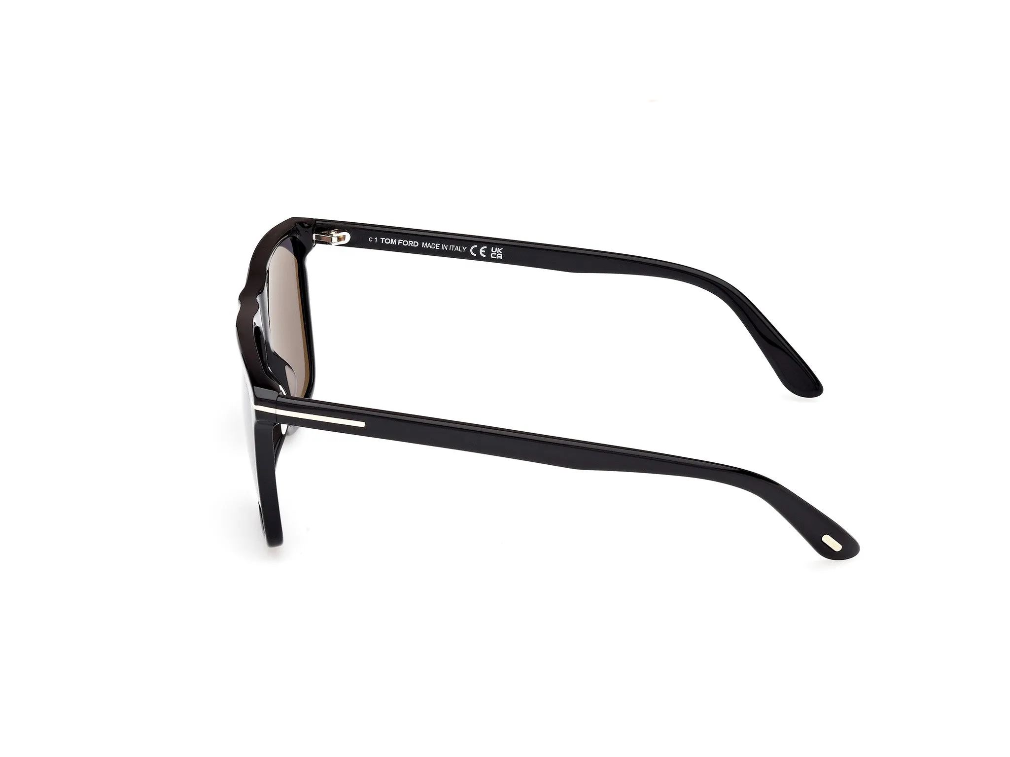 TOM FORD FT0832 FLETCHER 01D Occhiali da sole Acetato Nero Fumo Squadrata Polarizzata - immagine 3