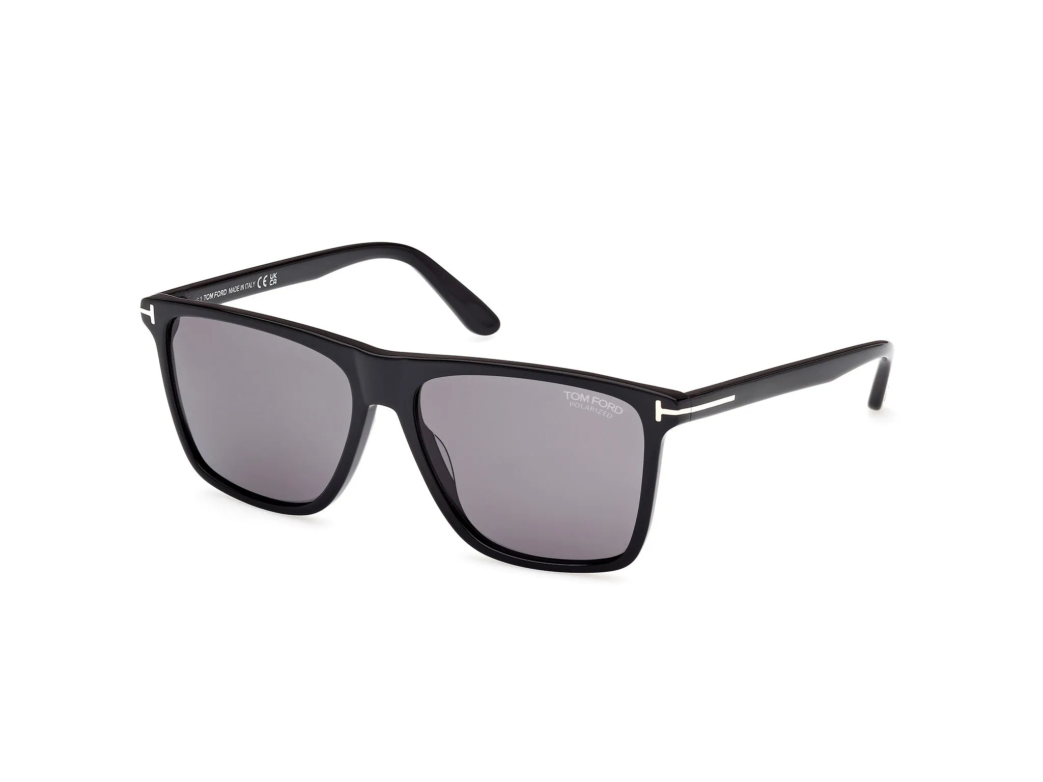 TOM FORD FT0832 FLETCHER 01D Occhiali da sole Acetato Nero Fumo Squadrata Polarizzata - immagine 1