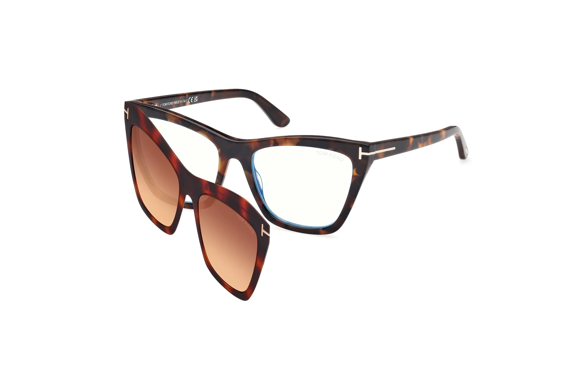 TOM FORD FT5971-B 52 Montature da vista Acetato Havana Cat Eye Normale - immagine 1