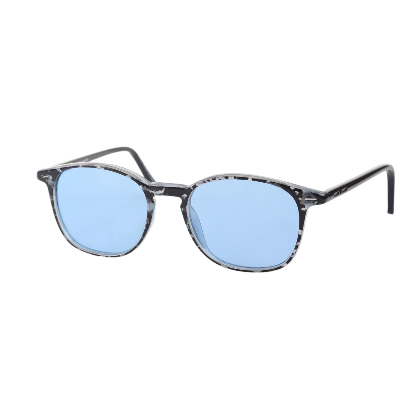 Italia Independent Unisex 5704 EYECARE Camo Black/Azzurro Occhiali da sole outlet Acetato Nero Azzurro Rotonda Polarizzata - immagine 1
