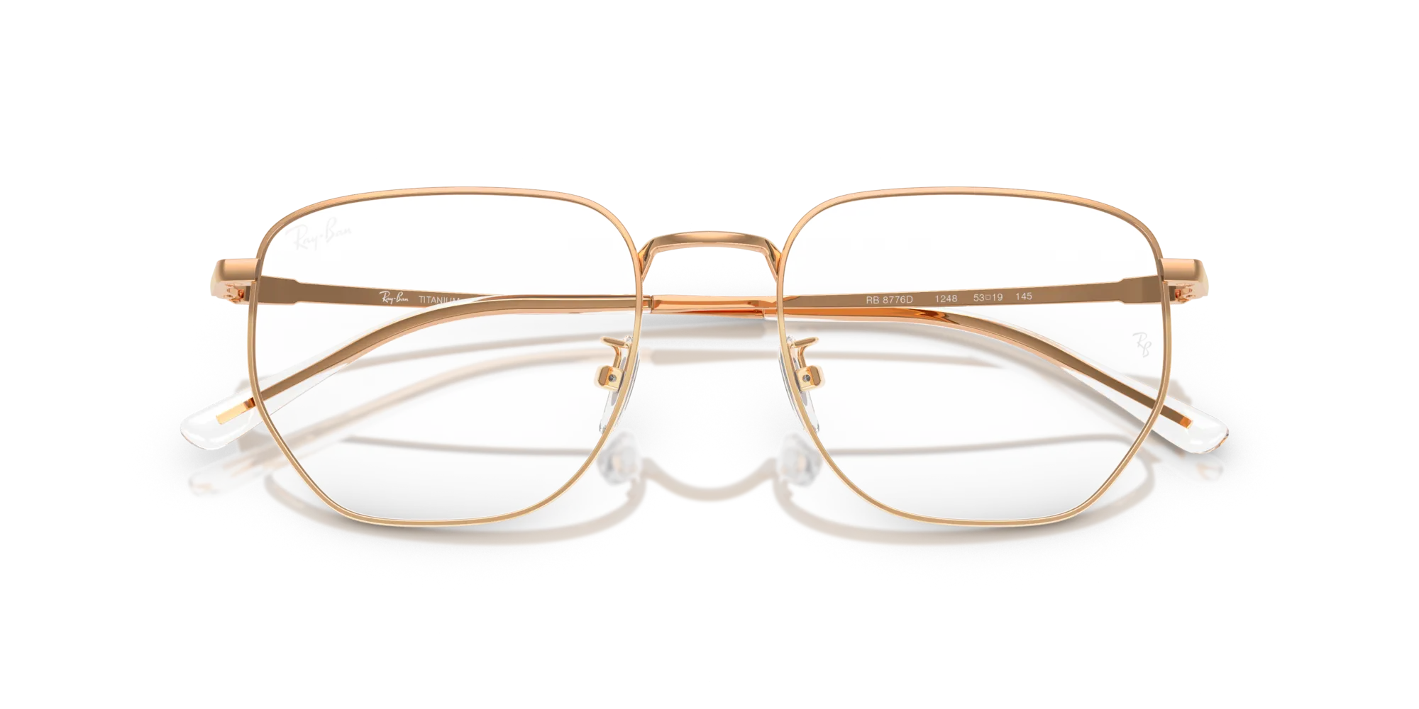 Ray - Ban RX8776D 1248 Montature da vista Titanio Oro Trasparente Geometrica Normale - immagine 2