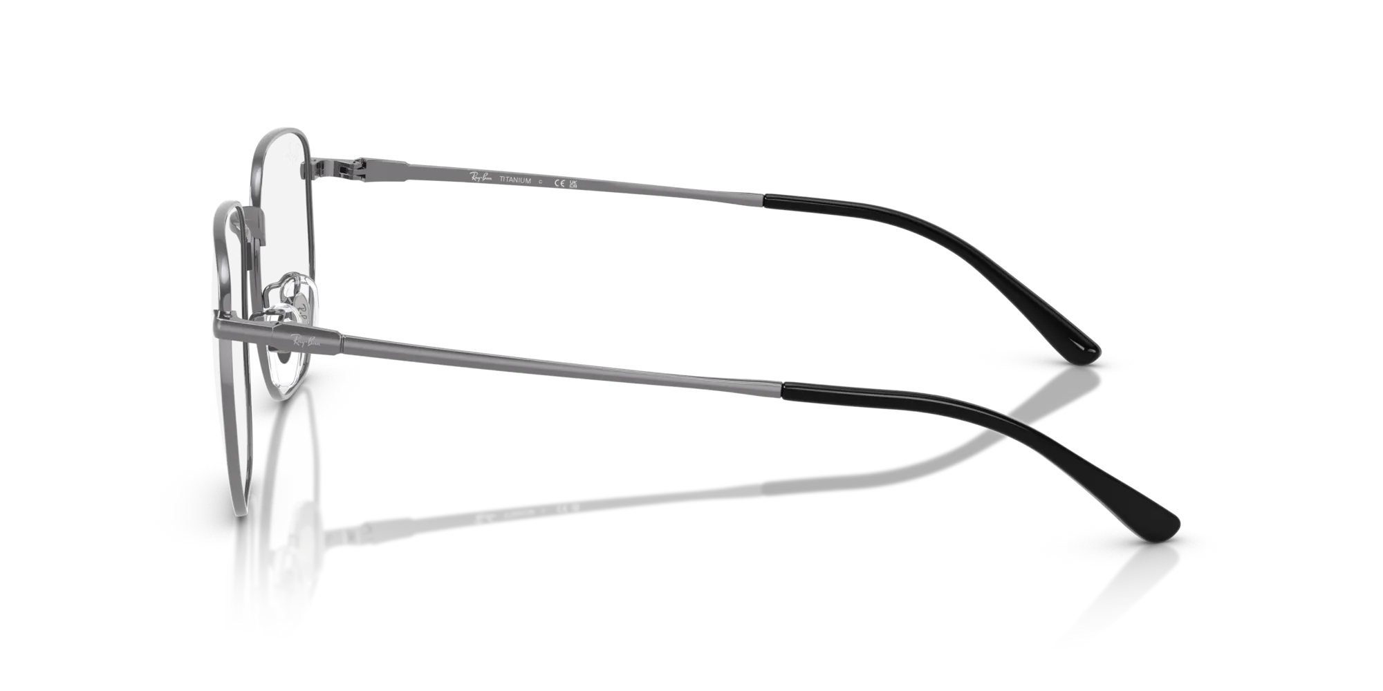 Ray - Ban RX8776D 1000 Montature da vista Titanio Grigio Trasparente Geometrica Normale - immagine 4