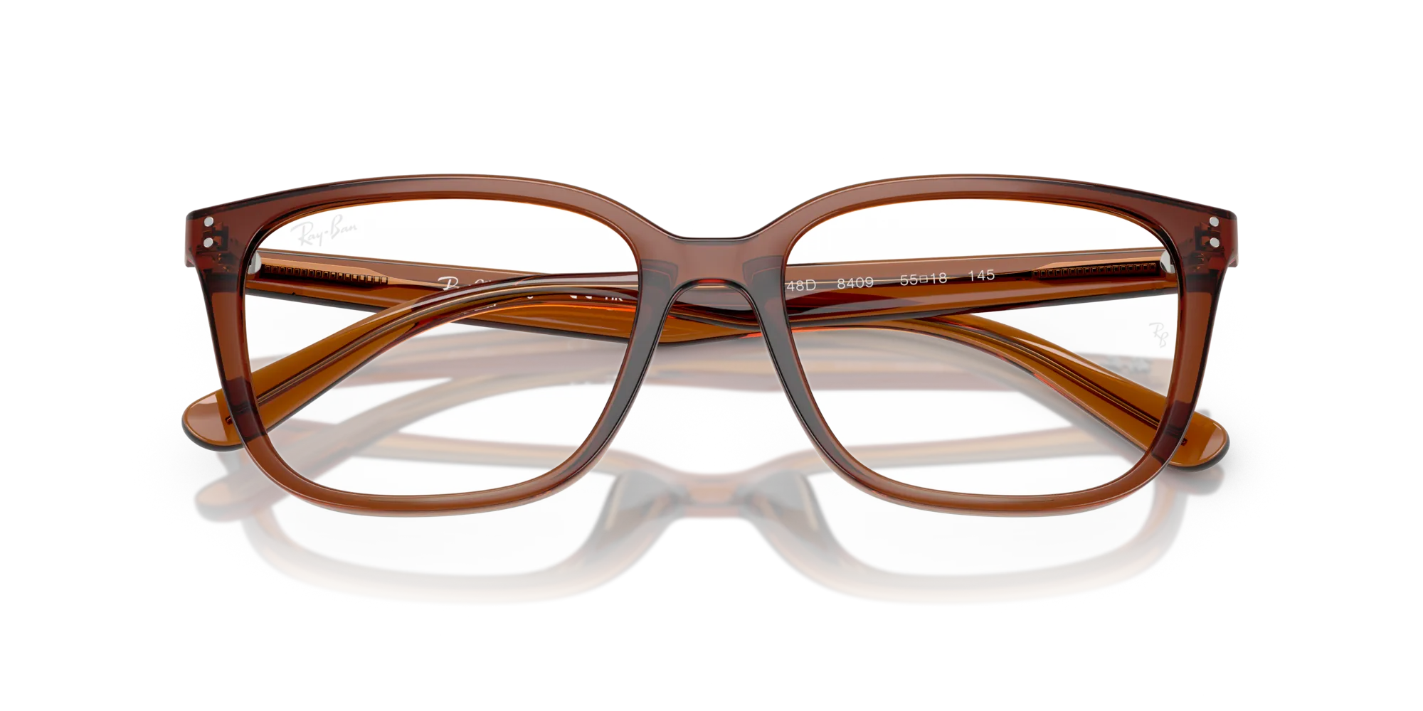 Ray - Ban RX7248D 8409 Montature da vista Acetato Marrone Trasparente Squadrata Normale - immagine 2