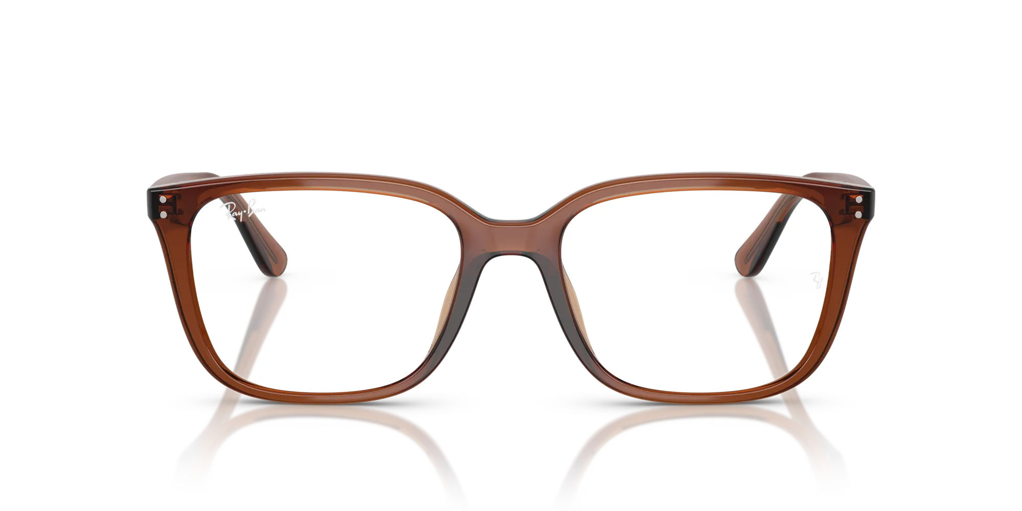 Ray - Ban RX7248D 8409 Montature da vista Acetato Marrone Trasparente Squadrata Normale - immagine 3