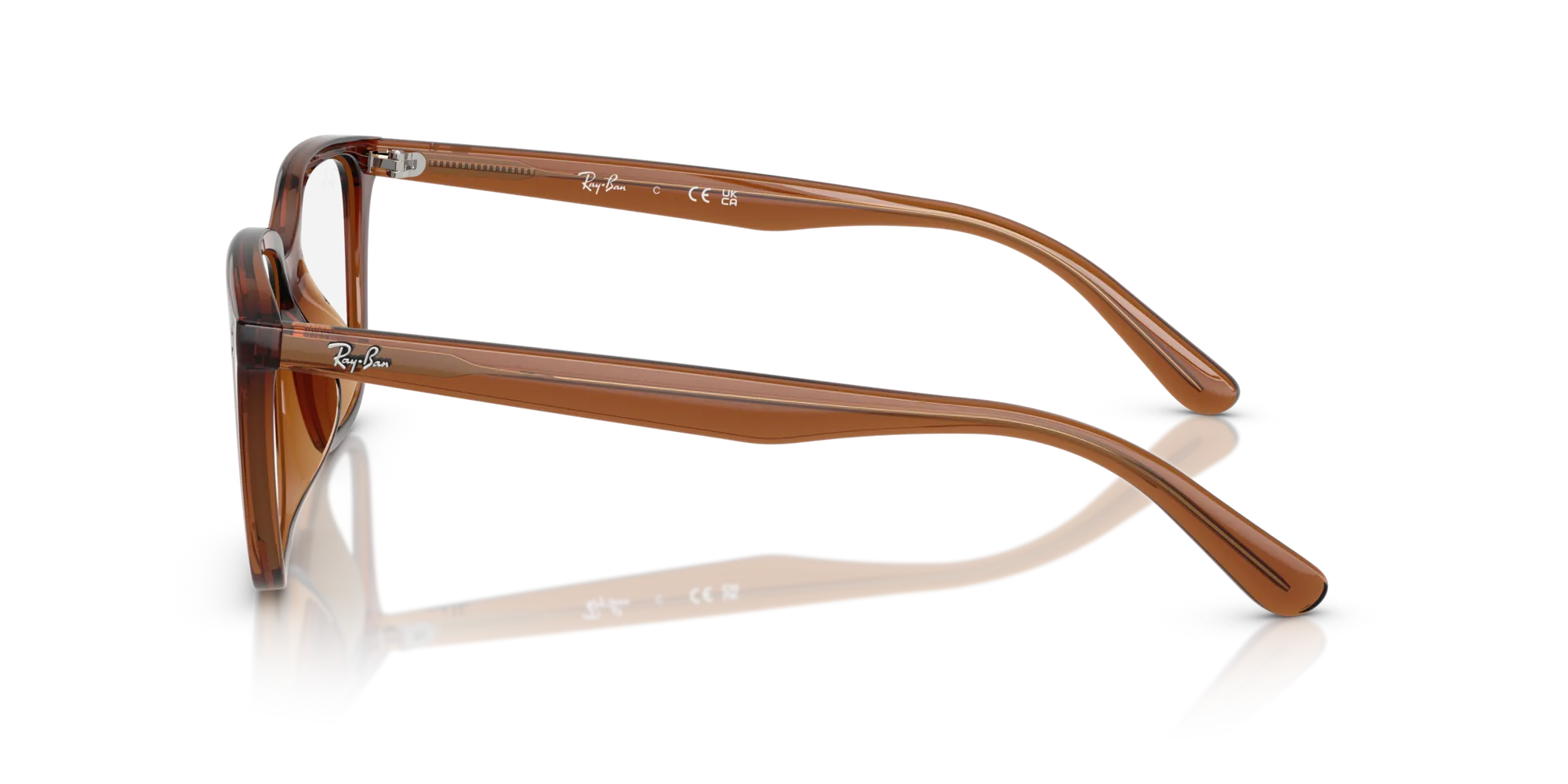 Ray - Ban RX7248D 8409 Montature da vista Acetato Marrone Trasparente Squadrata Normale - immagine 4
