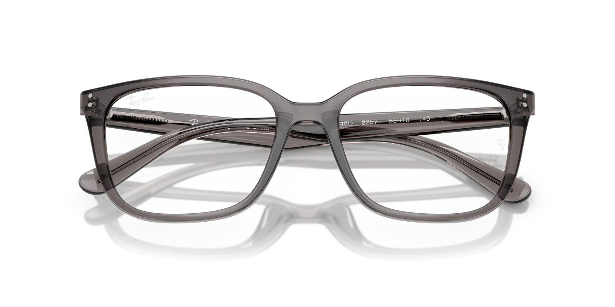 Ray - Ban RX7248D 8257 Montature da vista Acetato Grigio Trasparente Squadrata Normale - immagine 2