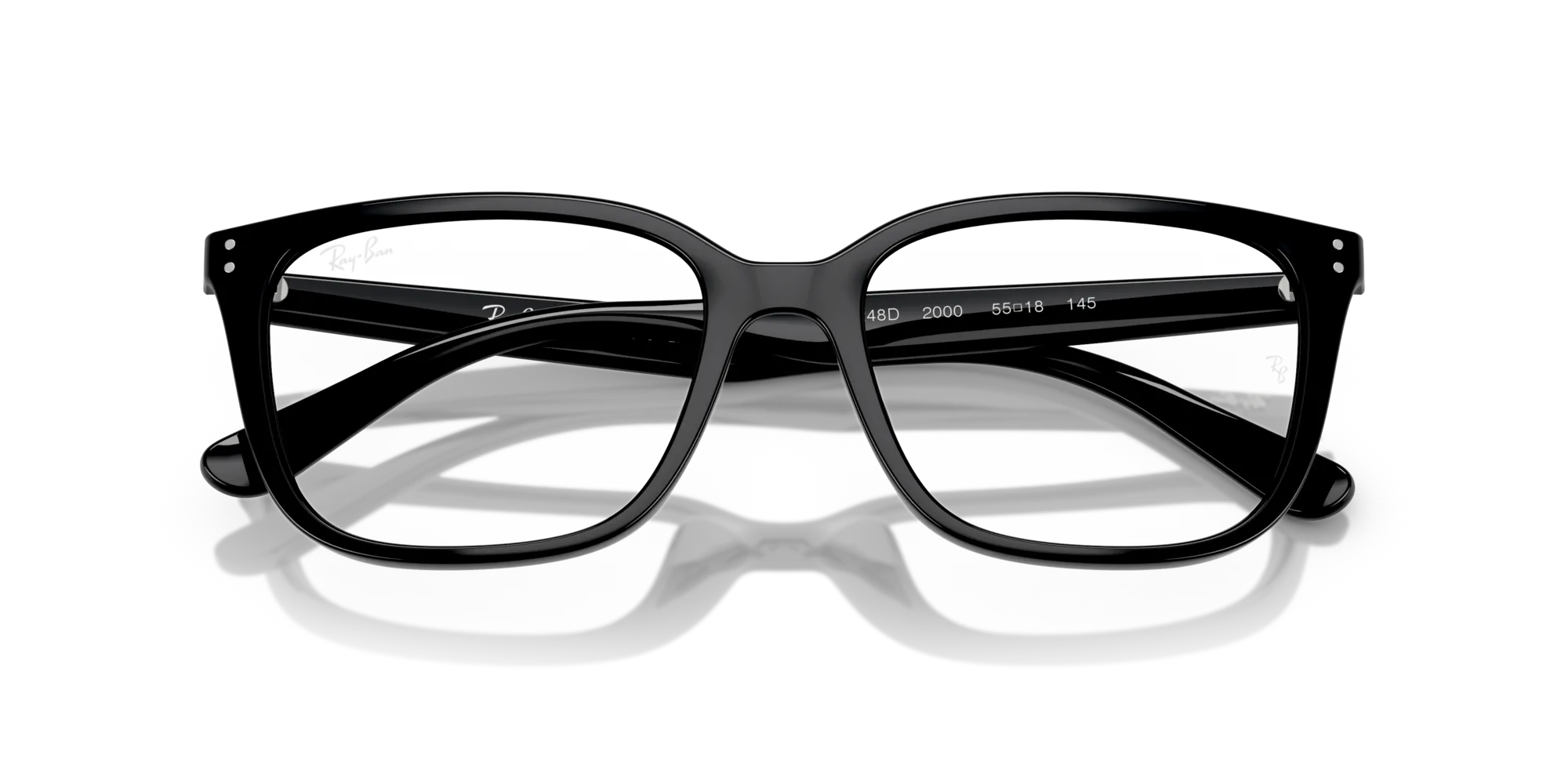 Ray - Ban RX7248D 2000 Montature da vista Acetato Nero Trasparente Squadrata Normale - immagine 2