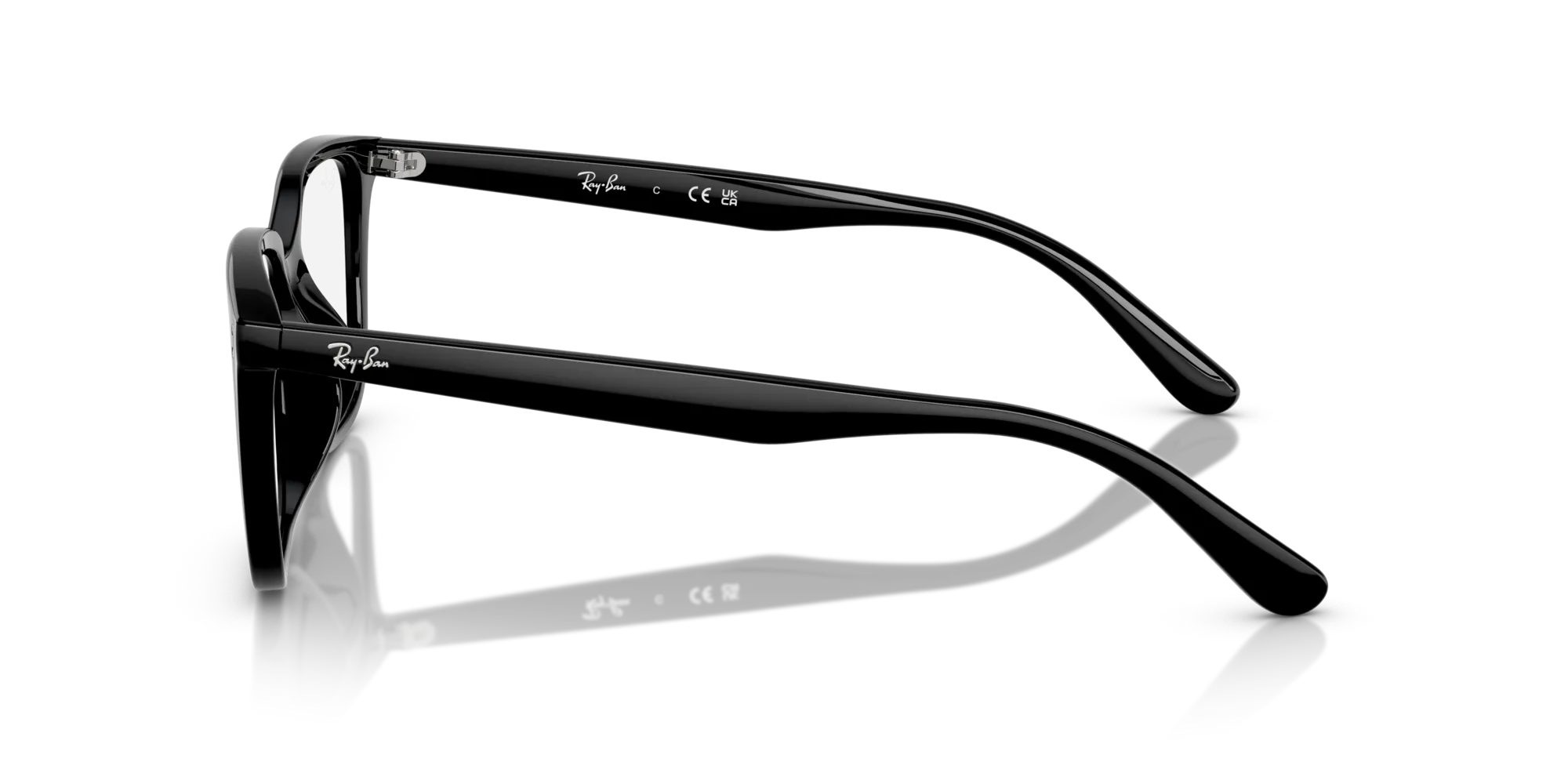 Ray - Ban RX7248D 2000 Montature da vista Acetato Nero Trasparente Squadrata Normale - immagine 4
