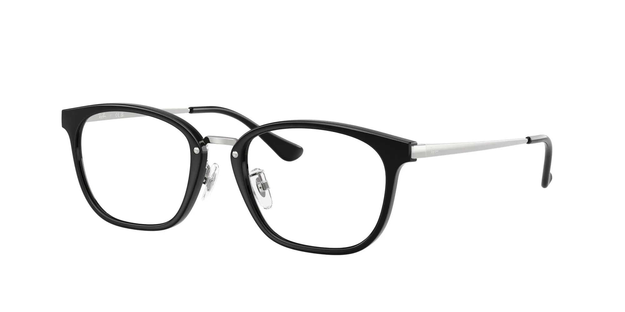 Ray - Ban RX7247D 5753 Montature da vista Iniettato Nero Trasparente Squadrata Normale - immagine 1