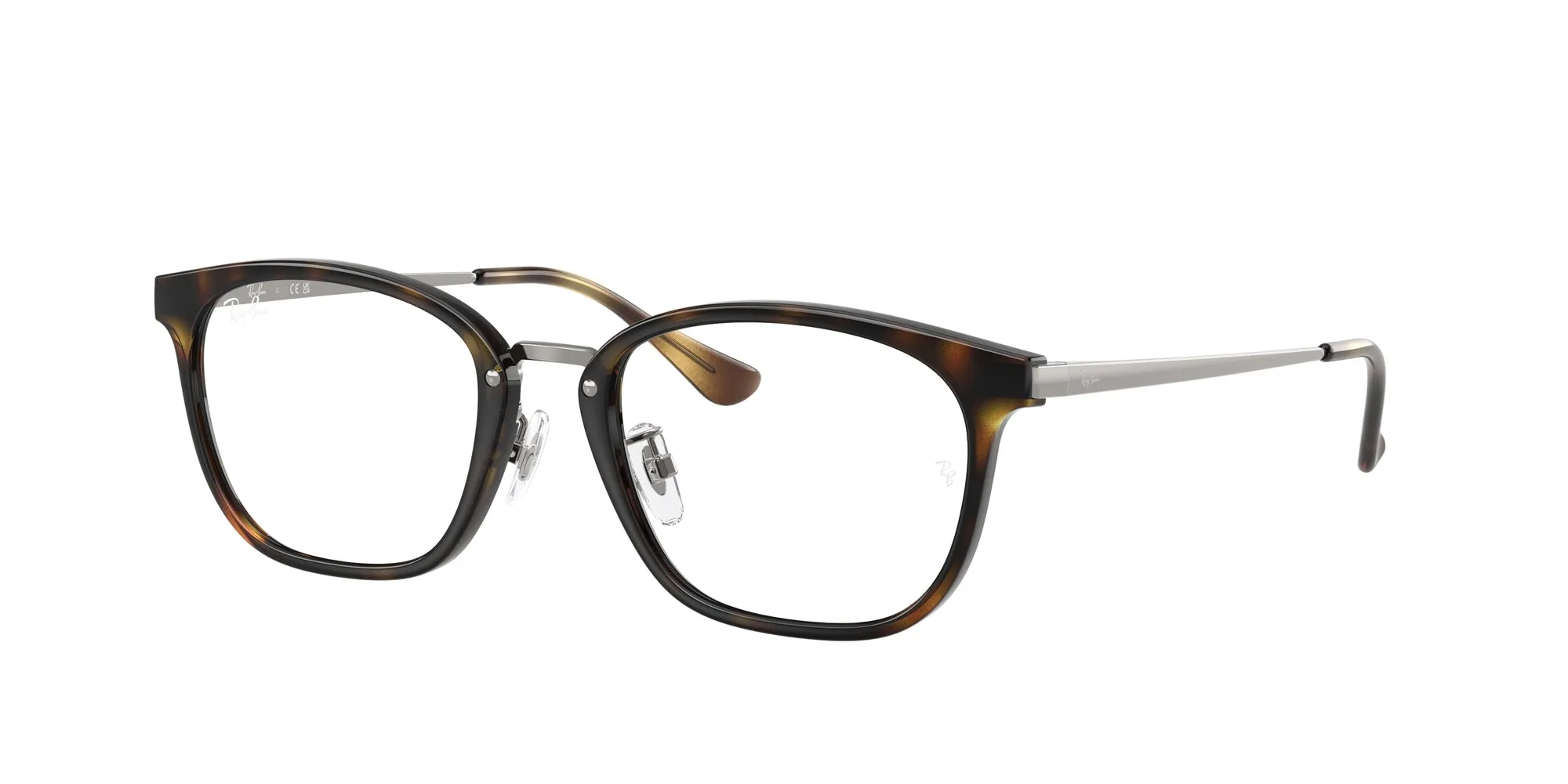 Ray - Ban RX7247D 2012 Montature da vista Iniettato Tartaruga Trasparente Squadrata Normale - immagine 1