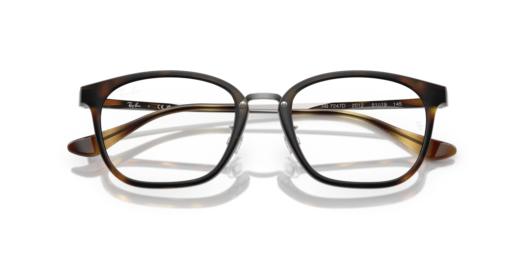 Ray - Ban RX7247D 2012 Montature da vista Iniettato Tartaruga Trasparente Squadrata Normale - immagine 2