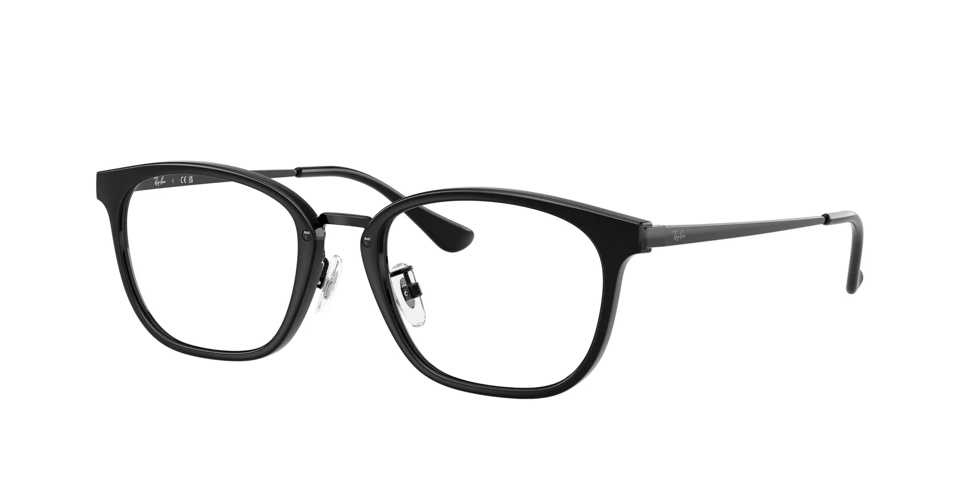 Ray - Ban RX7247D 2000 Montature da vista Iniettato Nero Trasparente Squadrata Normale - immagine 1
