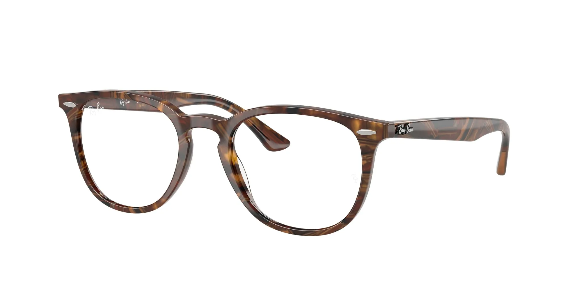 Ray - Ban RX7159 8395 Montature da vista Acetato Marrone Trasparente Pantos Normale - immagine 1