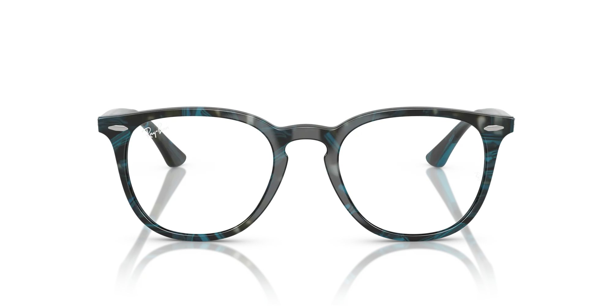 Ray - Ban RX7159 8394 Montature da vista Acetato Blu Trasparente Pantos Normale - immagine 3