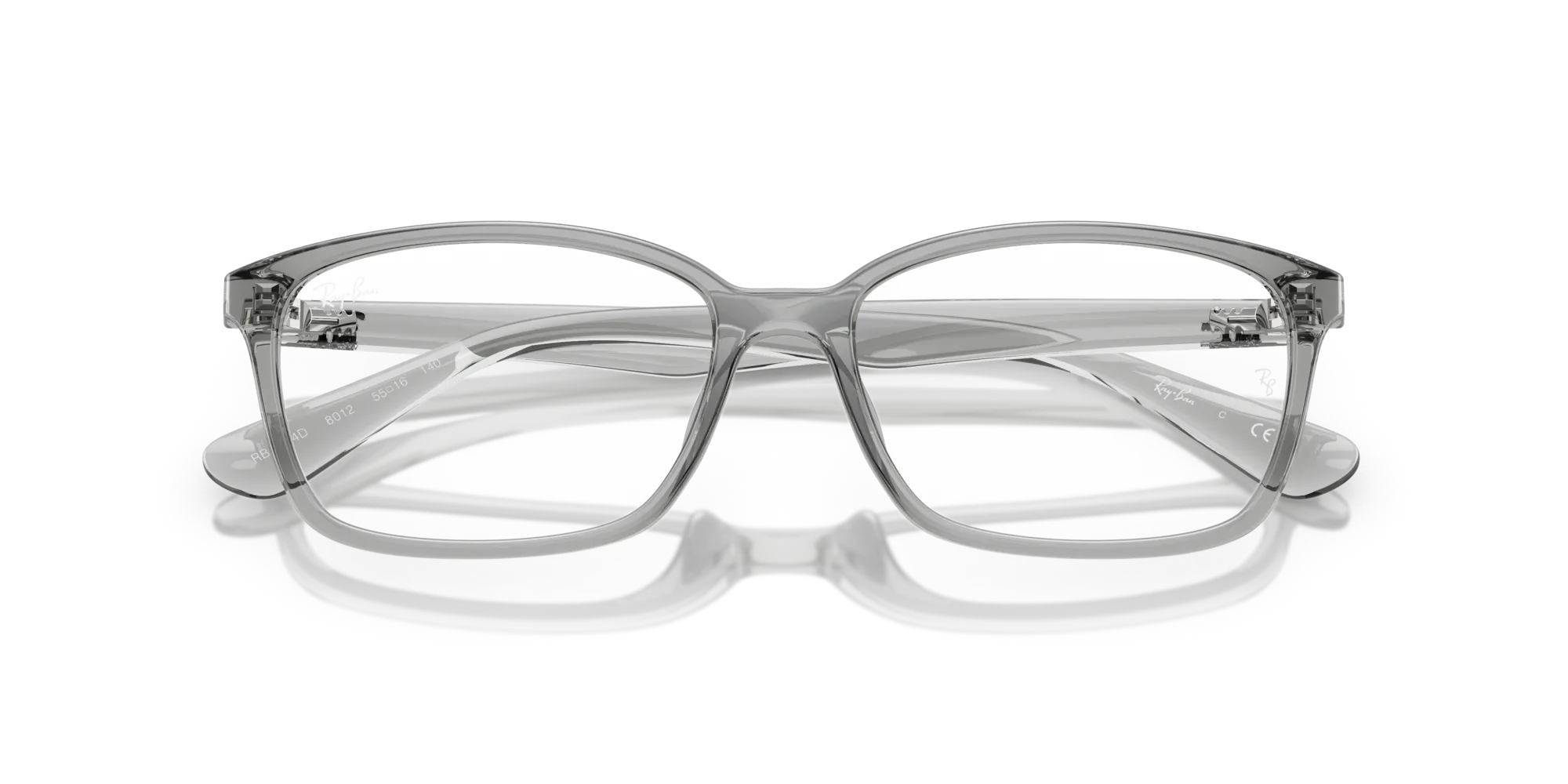 Ray - Ban RX7094D 8012 Montature da vista Iniettato Grigio Trasparente Squadrata Normale - immagine 2