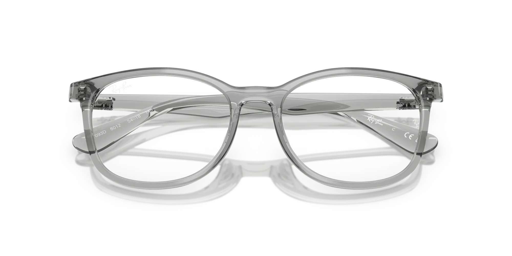 Ray - Ban RX7093D 8012 Montature da vista Iniettato Grigio Trasparente Squadrata Normale - immagine 2