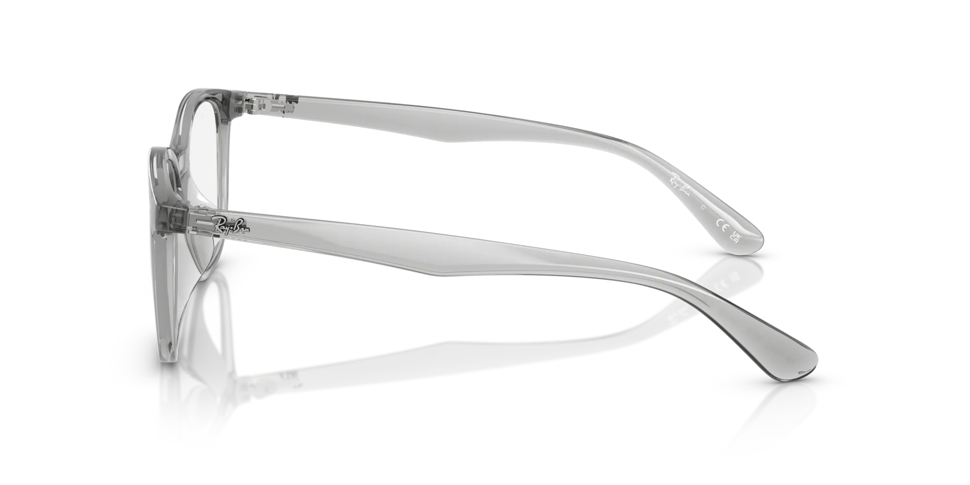 Ray - Ban RX7093D 8012 Montature da vista Iniettato Grigio Trasparente Squadrata Normale - immagine 4