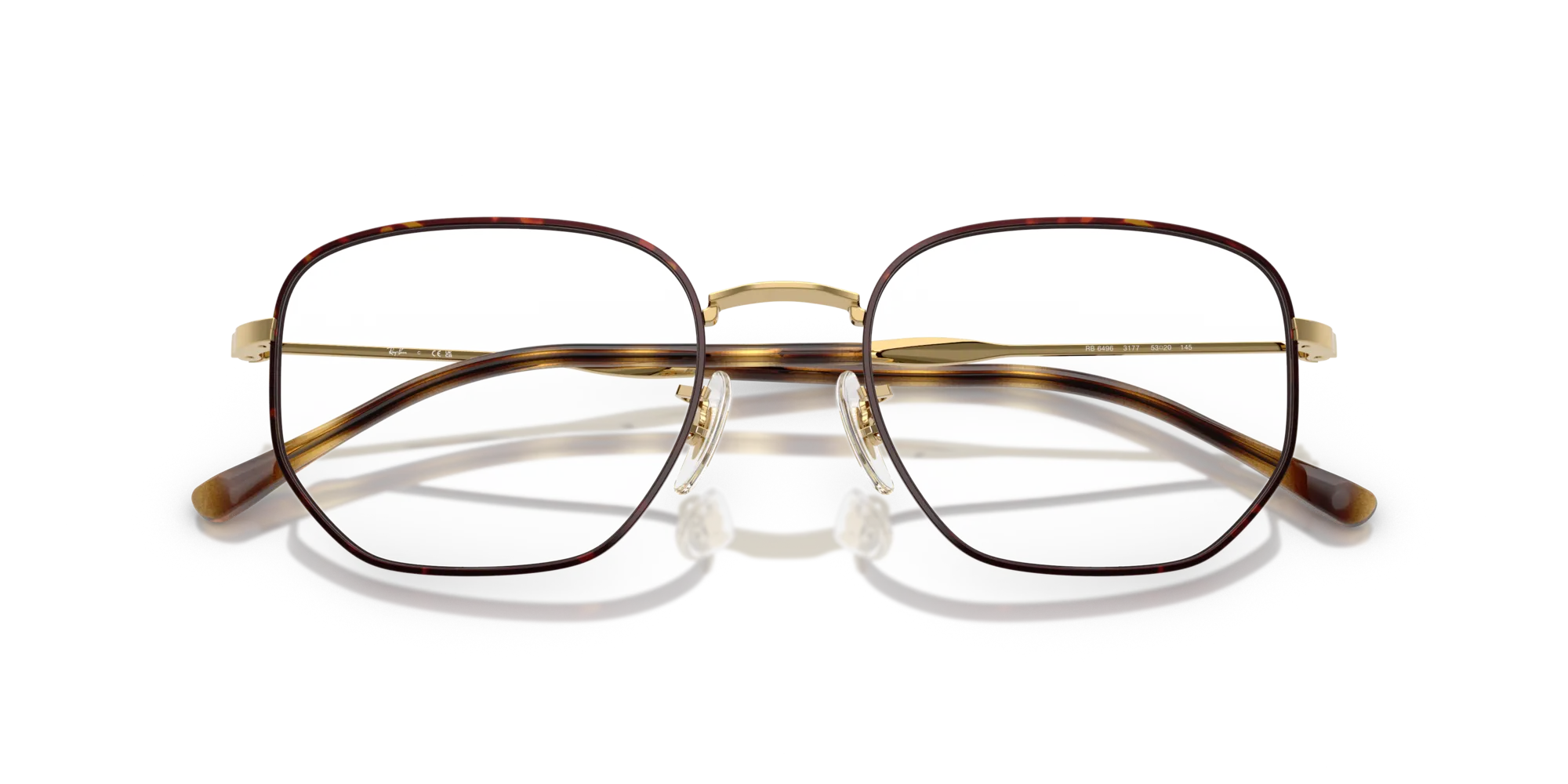 Ray - Ban RX6496 3177 Montature da vista Metallo Marrone Trasparente Geometrica Normale - immagine 2